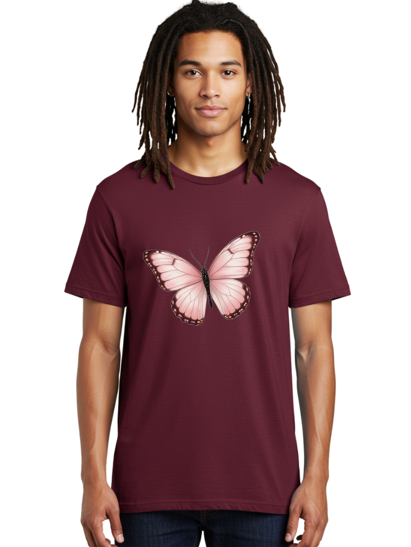 Pink-Butterfly Men'S Graphic Tee, 100% Cotton, Comfortable Casual Summer Wear, Machine Washable, Vintage Camera, Old Camera, Antique Camera, Black Camera, Classic Photography, Photography Equipment, Nostalgic Device, Film Camera, Camera Art Bal089
