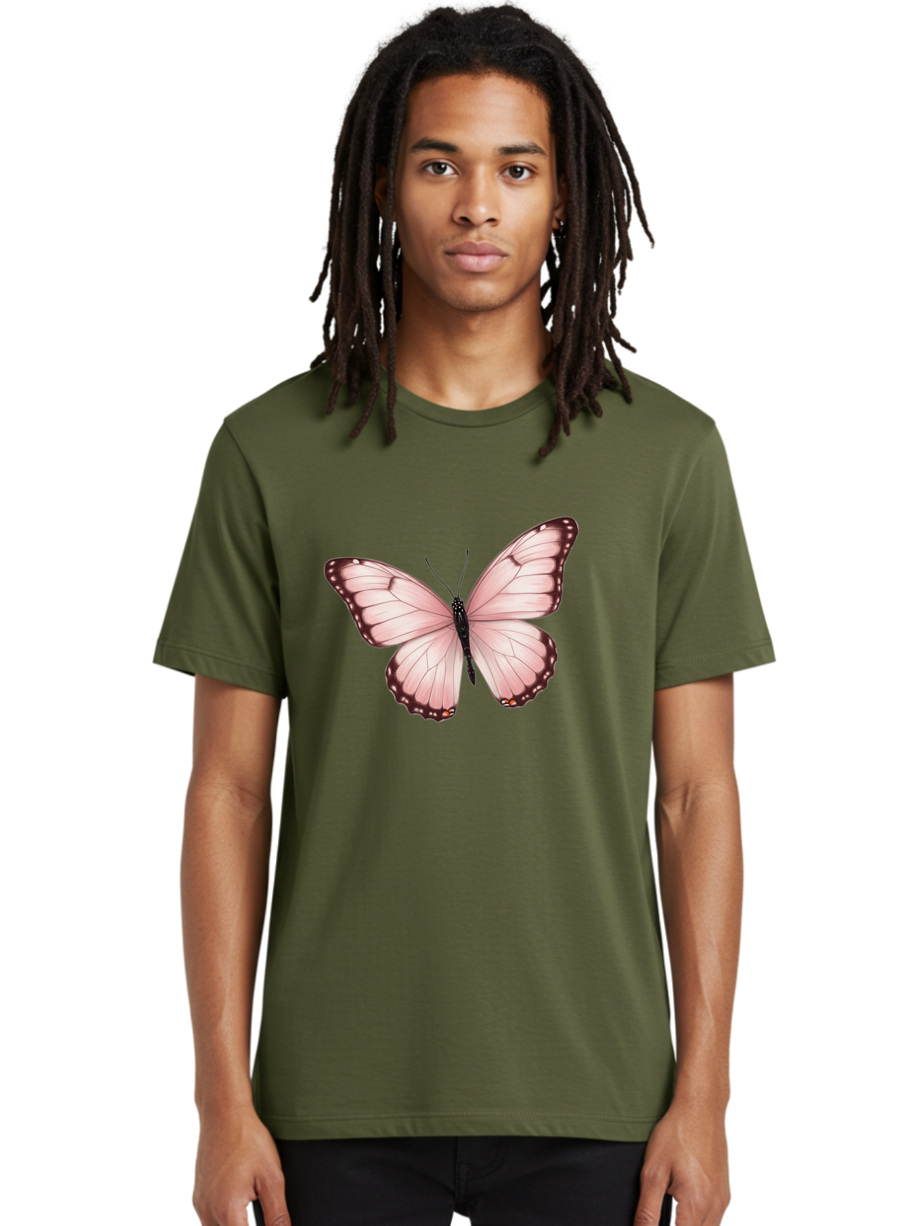 Pink-Butterfly Men'S Graphic Tee, 100% Cotton, Comfortable Casual Summer Wear, Machine Washable, Vintage Camera, Old Camera, Antique Camera, Black Camera, Classic Photography, Photography Equipment, Nostalgic Device, Film Camera, Camera Art Bal089