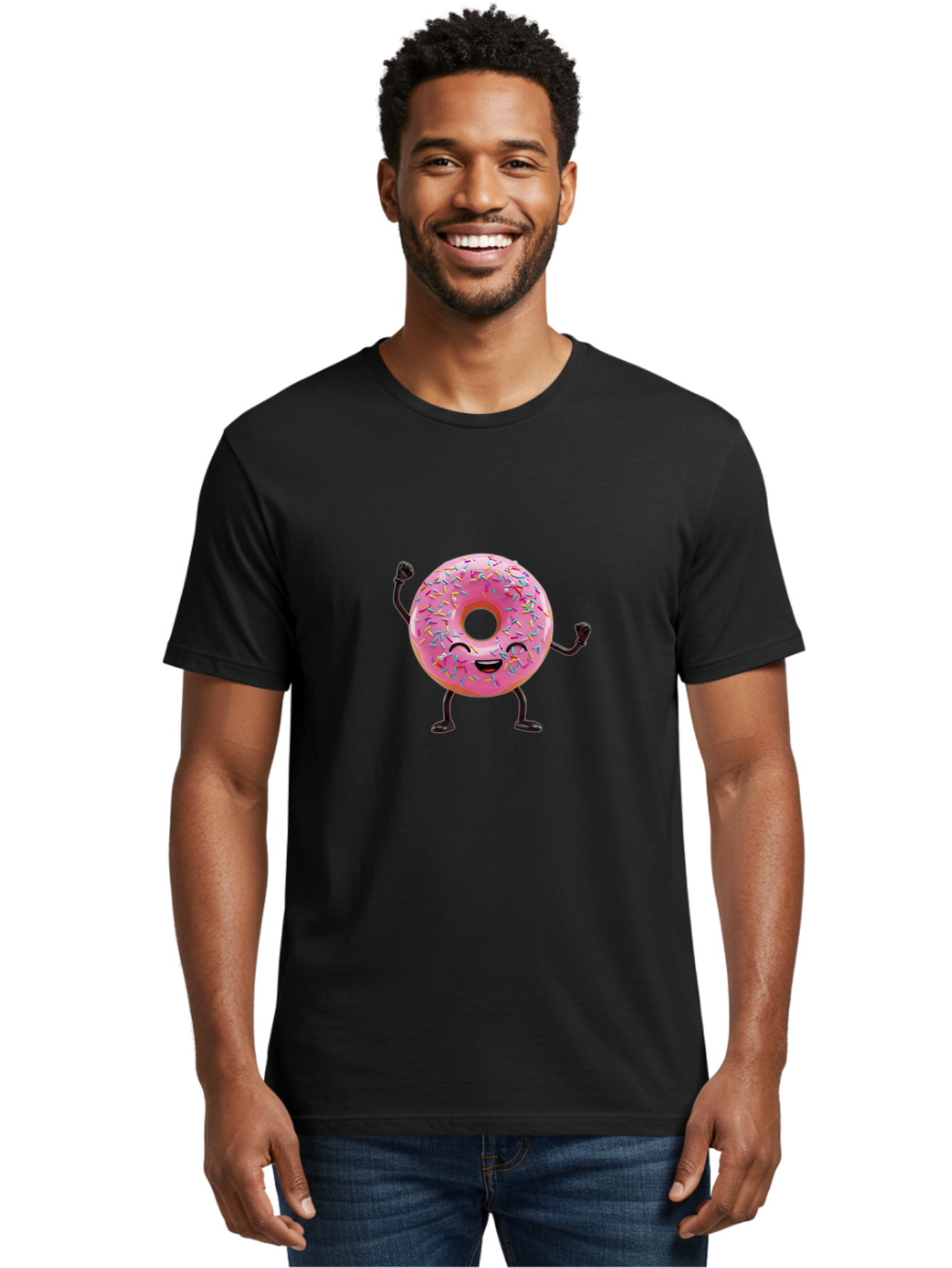 Pink-Donut-1 Men'S Graphic Tee, 100% Cotton, Comfortable Casual Summer Wear, Machine Washable, Vintage Camera, Old Camera, Antique Camera, Black Camera, Classic Photography, Photography Equipment, Nostalgic Device, Film Camera, Camera Art Bal097