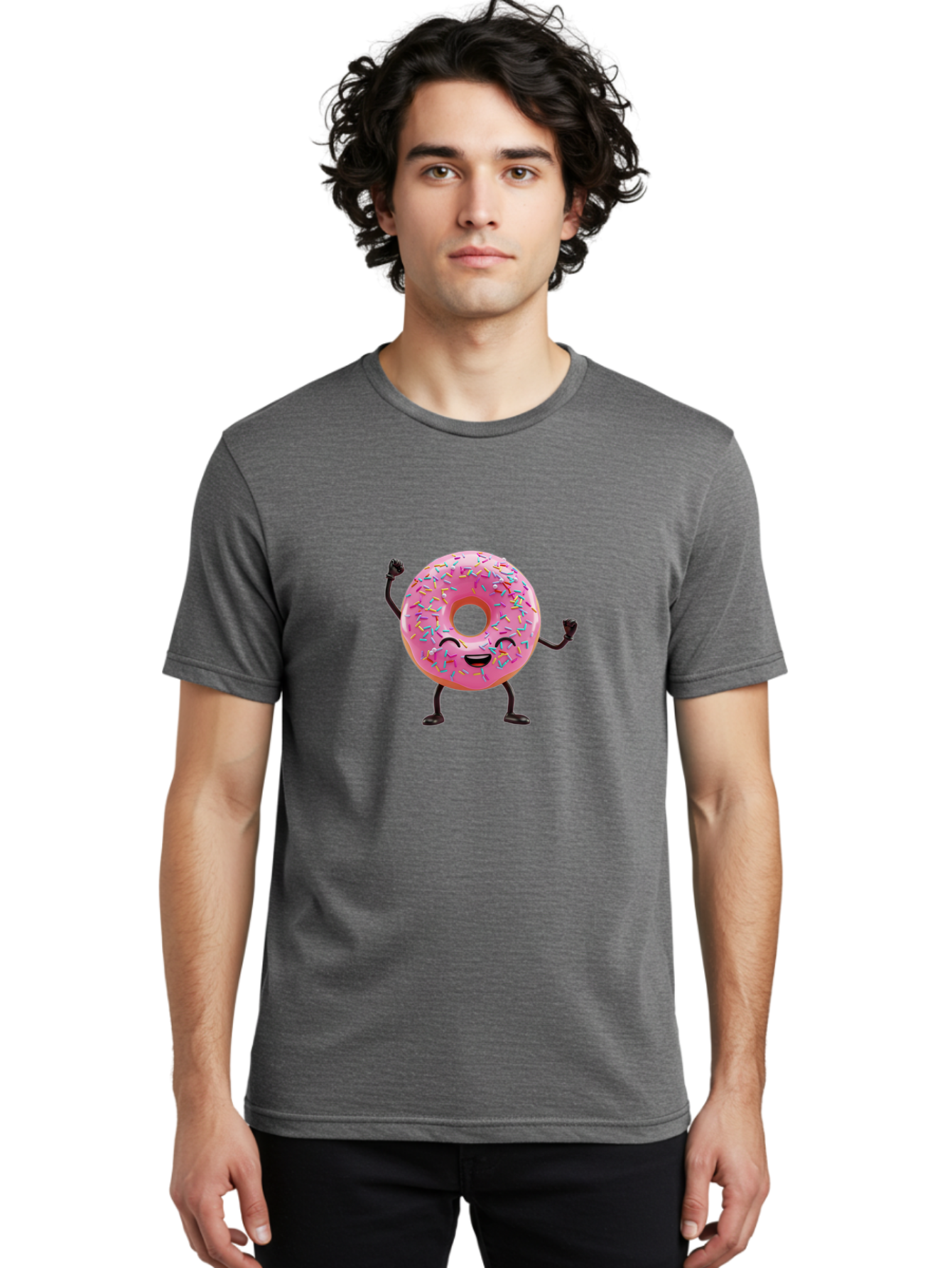 Pink-Donut-1 Men'S Graphic Tee, 100% Cotton, Comfortable Casual Summer Wear, Machine Washable, Vintage Camera, Old Camera, Antique Camera, Black Camera, Classic Photography, Photography Equipment, Nostalgic Device, Film Camera, Camera Art Bal097