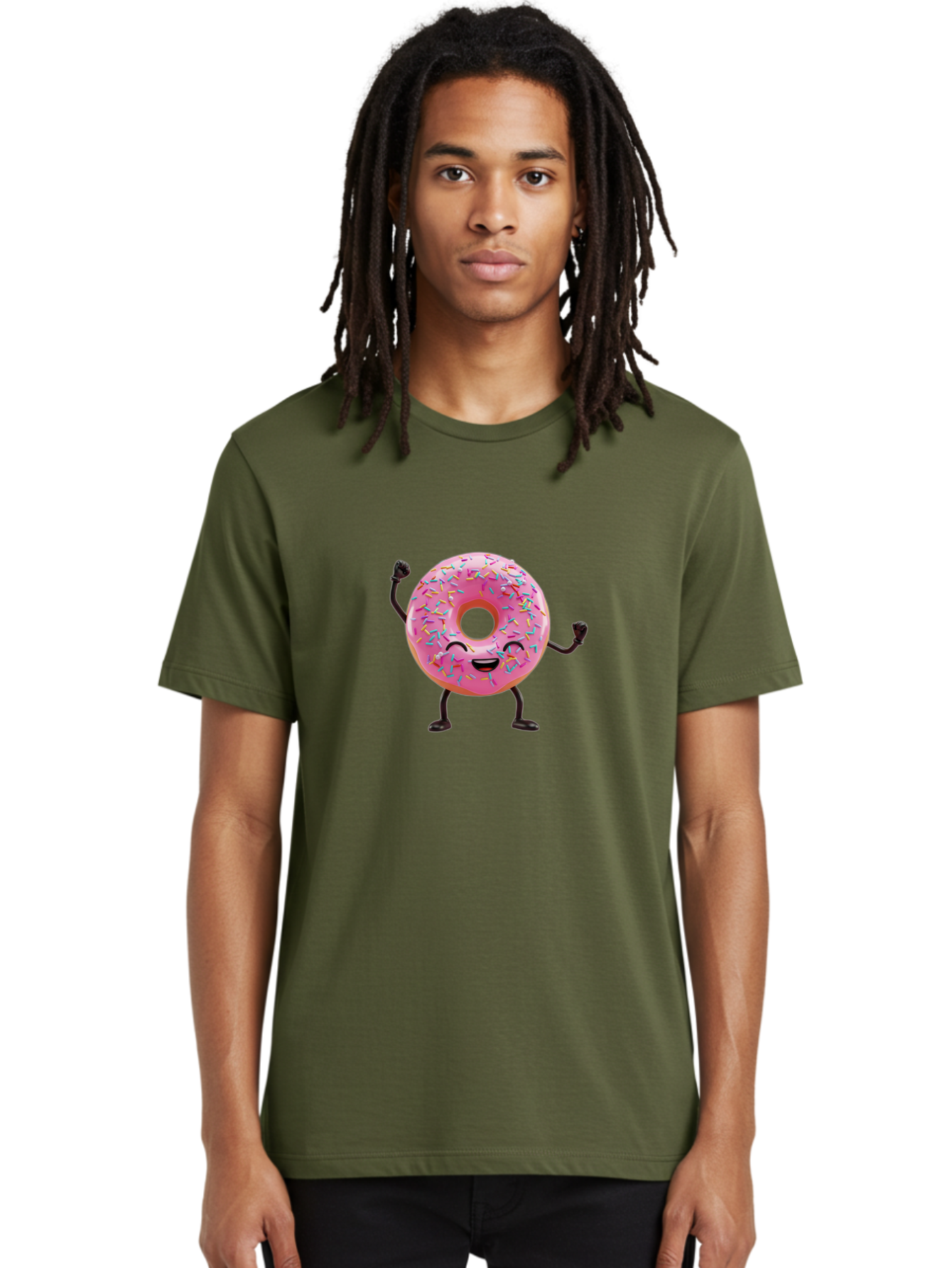 Pink-Donut-1 Men'S Graphic Tee, 100% Cotton, Comfortable Casual Summer Wear, Machine Washable, Vintage Camera, Old Camera, Antique Camera, Black Camera, Classic Photography, Photography Equipment, Nostalgic Device, Film Camera, Camera Art Bal097