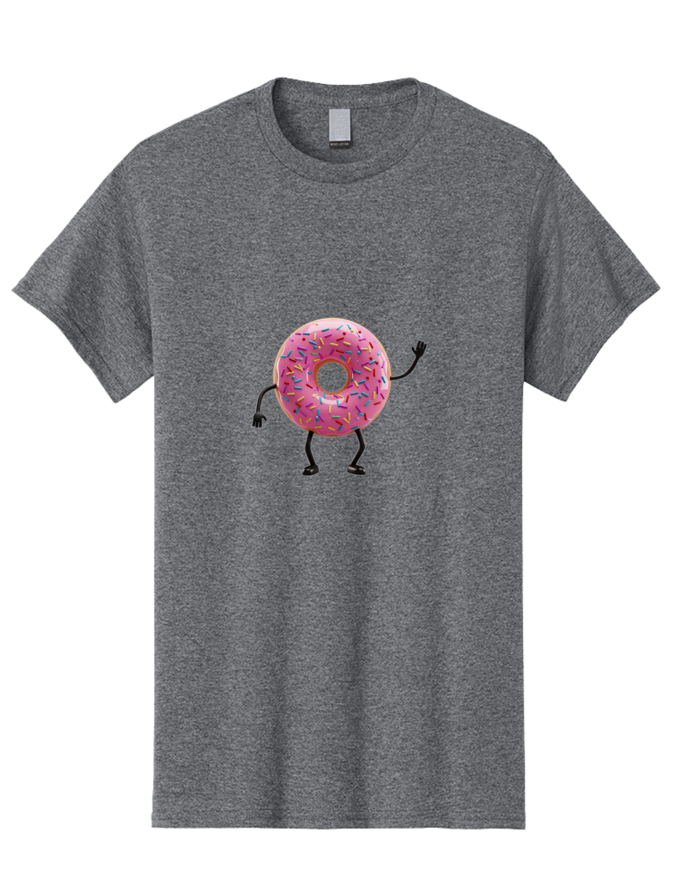 Pink-Donut-Character Men'S Graphic Tee, 100% Cotton, Comfortable Casual Summer Wear, Machine Washable, Vintage Camera, Old Camera, Antique Camera, Black Camera, Classic Photography, Photography Equipment, Nostalgic Device, Film Camera, Bal098