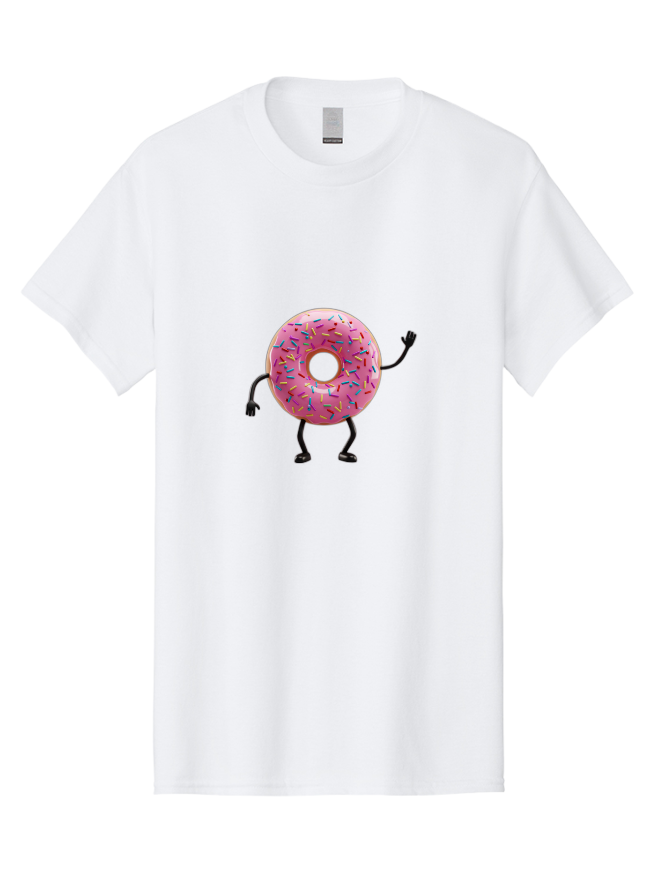 Pink-Donut-Character Men'S Graphic Tee, 100% Cotton, Comfortable Casual Summer Wear, Machine Washable, Vintage Camera, Old Camera, Antique Camera, Black Camera, Classic Photography, Photography Equipment, Nostalgic Device, Film Camera, Bal098