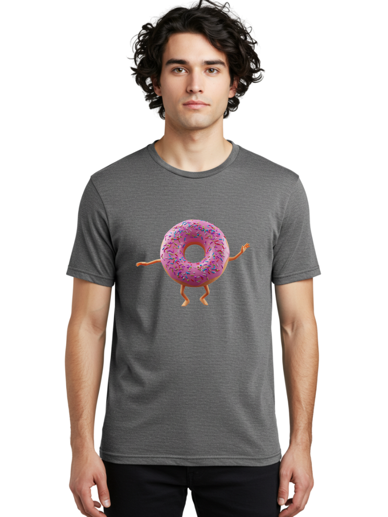 Pink-Donut-With-Sprinkles Men'S Graphic Tee, 100% Cotton, Comfortable Casual Summer Wear, Machine Washable, Vintage Camera, Old Camera, Antique Camera, Black Camera, Classic Photography, Photography Equipment, Nostalgic Device, Film Camera, Bal099