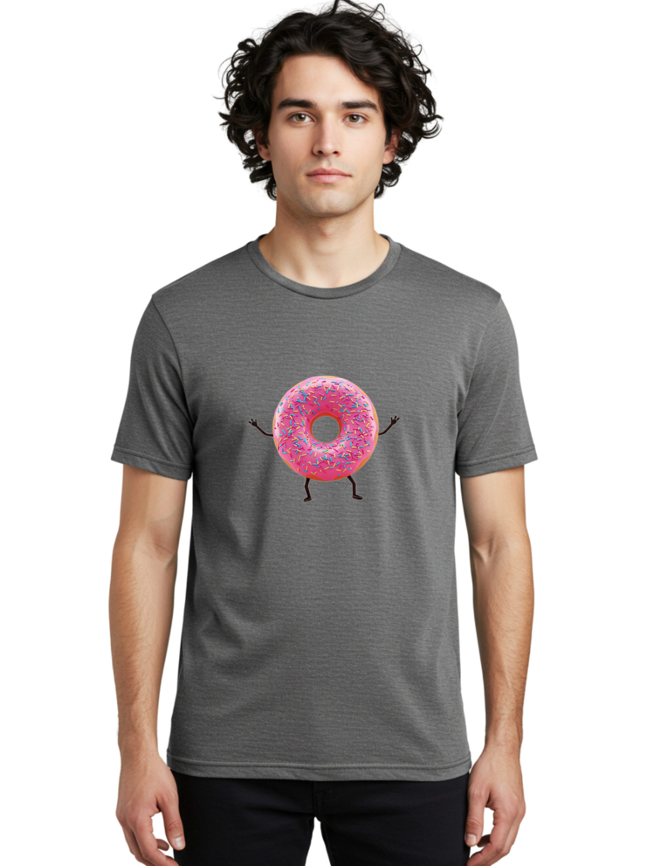 Pink-Donut Men'S Graphic Tee, 100% Cotton, Comfortable Casual Summer Wear, Machine Washable, Vintage Camera, Old Camera, Antique Camera, Black Camera, Classic Photography, Photography Equipment, Nostalgic Device, Film Camera, Camera Art Bal100