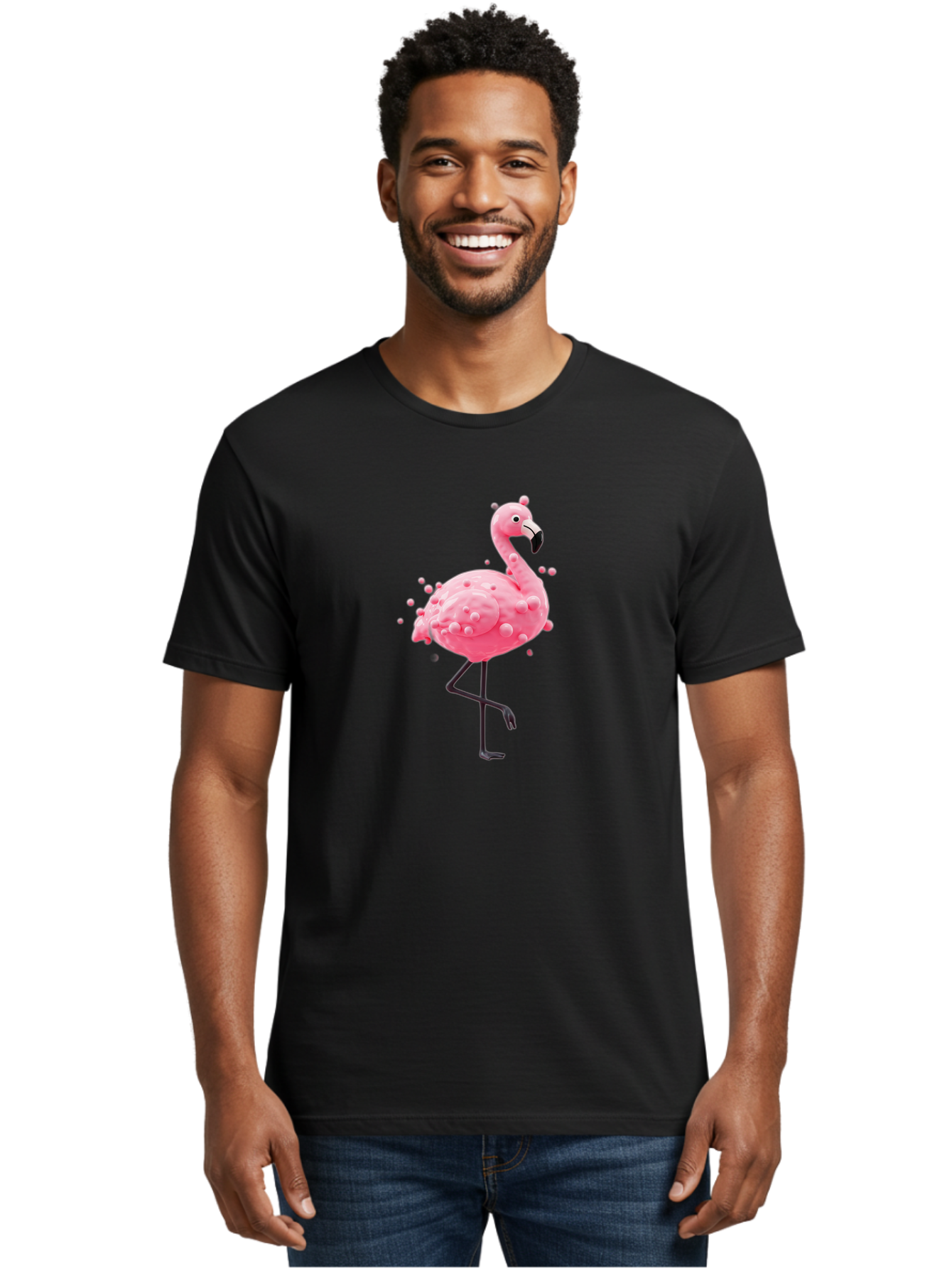 Pink-Flamingo-2 Men'S Graphic Tee, 100% Cotton, Comfortable Casual Summer Wear, Machine Washable, Vintage Camera, Old Camera, Antique Camera, Black Camera, Classic Photography, Photography Equipment, Nostalgic Device, Film Camera, Camera Art Bal115