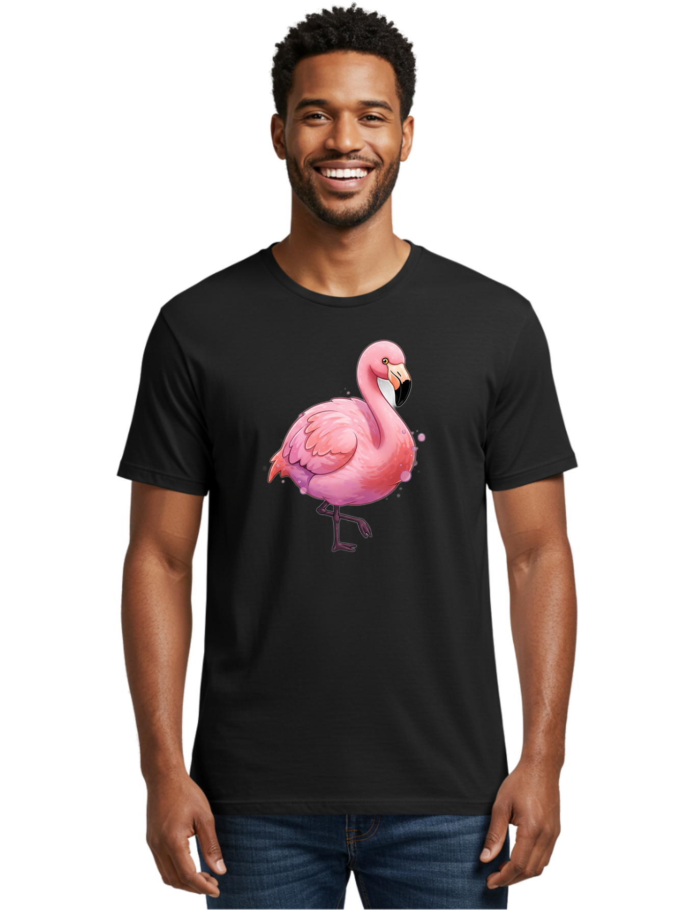 Pink-Flamingo-3 Men'S Graphic Tee, 100% Cotton, Comfortable Casual Summer Wear, Machine Washable, Vintage Camera, Old Camera, Antique Camera, Black Camera, Classic Photography, Photography Equipment, Nostalgic Device, Film Camera, Camera Art Bal116