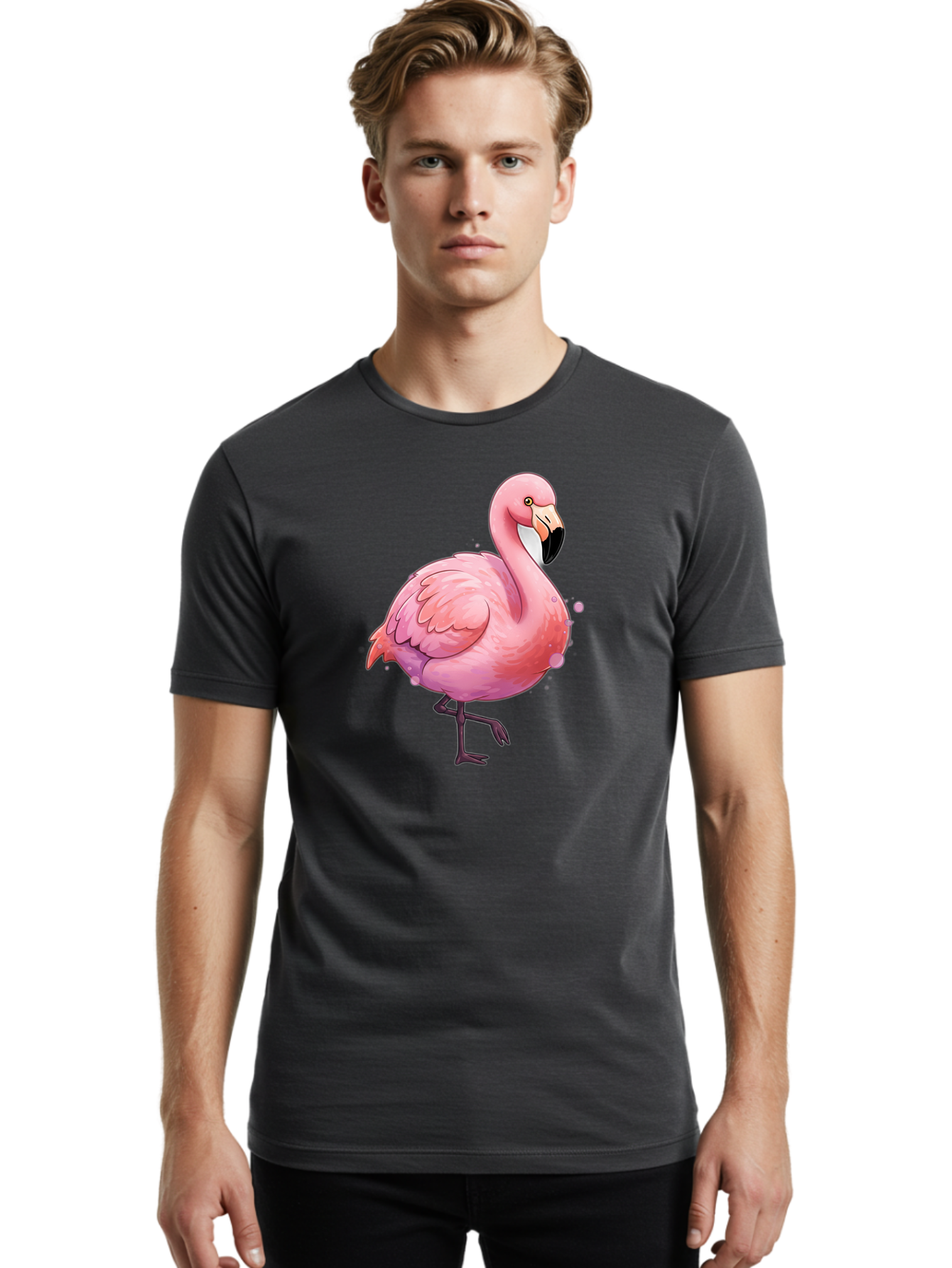 Pink-Flamingo-3 Men'S Graphic Tee, 100% Cotton, Comfortable Casual Summer Wear, Machine Washable, Vintage Camera, Old Camera, Antique Camera, Black Camera, Classic Photography, Photography Equipment, Nostalgic Device, Film Camera, Camera Art Bal116