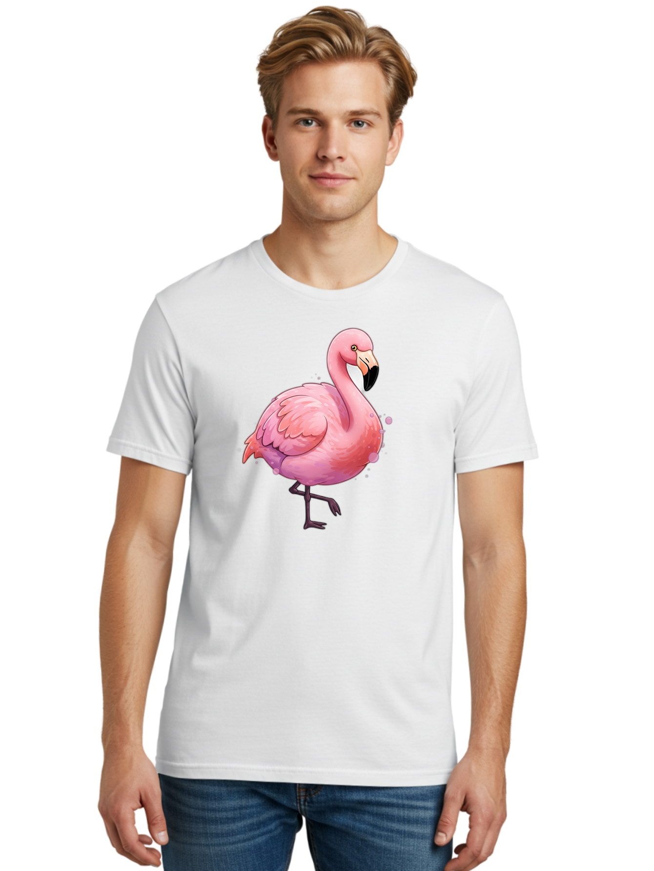 Pink-Flamingo-3 Men'S Graphic Tee, 100% Cotton, Comfortable Casual Summer Wear, Machine Washable, Vintage Camera, Old Camera, Antique Camera, Black Camera, Classic Photography, Photography Equipment, Nostalgic Device, Film Camera, Camera Art Bal116
