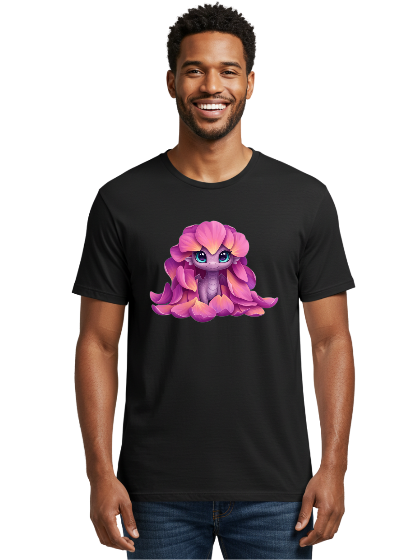 Pink-Flower-Dragon Men'S Graphic Tee, 100% Cotton, Comfortable Casual Summer Wear, Machine Washable, Vintage Camera, Old Camera, Antique Camera, Black Camera, Classic Photography, Photography Equipment, Nostalgic Device, Film Camera, Bal124