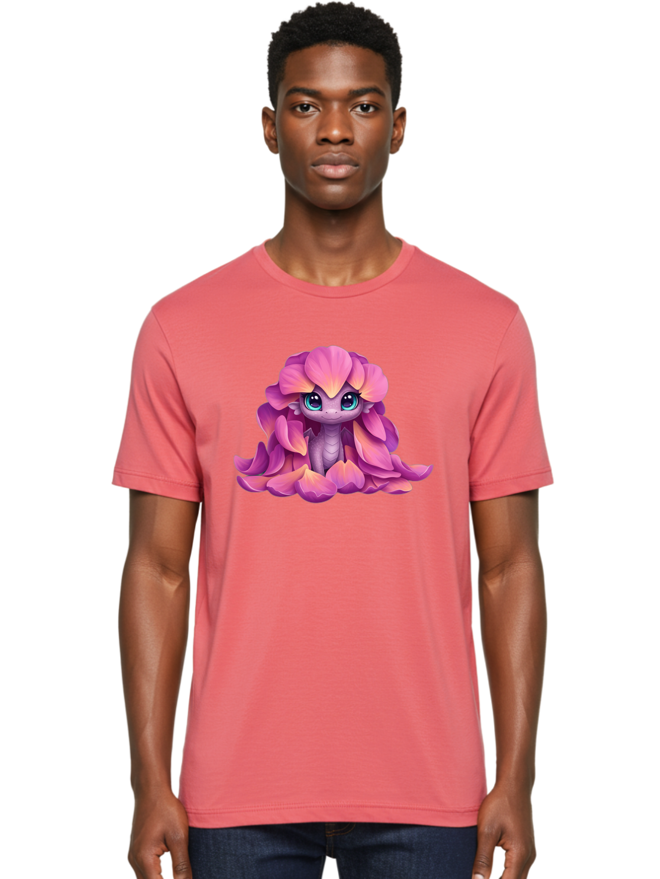 Pink-Flower-Dragon Men'S Graphic Tee, 100% Cotton, Comfortable Casual Summer Wear, Machine Washable, Vintage Camera, Old Camera, Antique Camera, Black Camera, Classic Photography, Photography Equipment, Nostalgic Device, Film Camera, Bal124