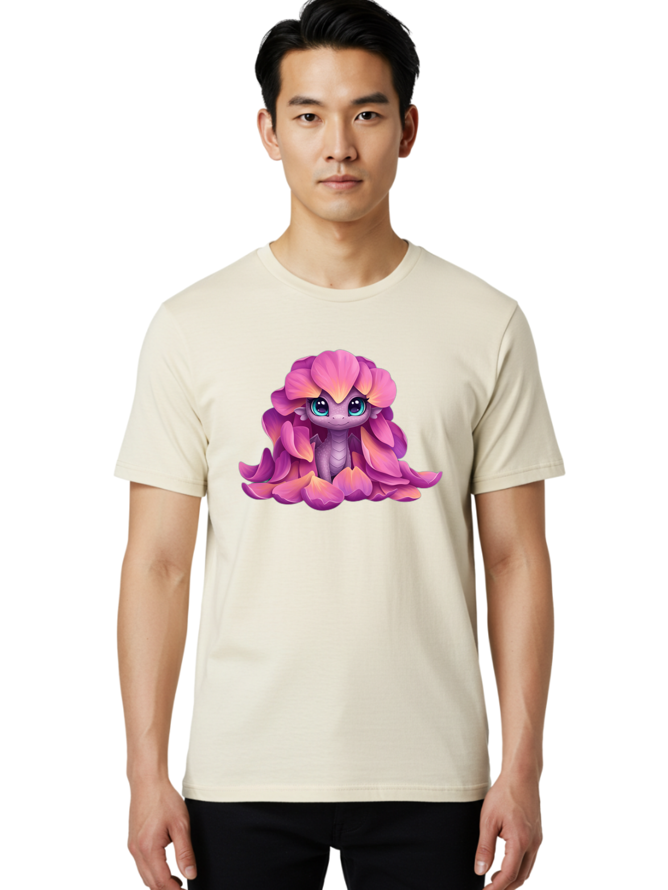 Pink-Flower-Dragon Men'S Graphic Tee, 100% Cotton, Comfortable Casual Summer Wear, Machine Washable, Vintage Camera, Old Camera, Antique Camera, Black Camera, Classic Photography, Photography Equipment, Nostalgic Device, Film Camera, Bal124