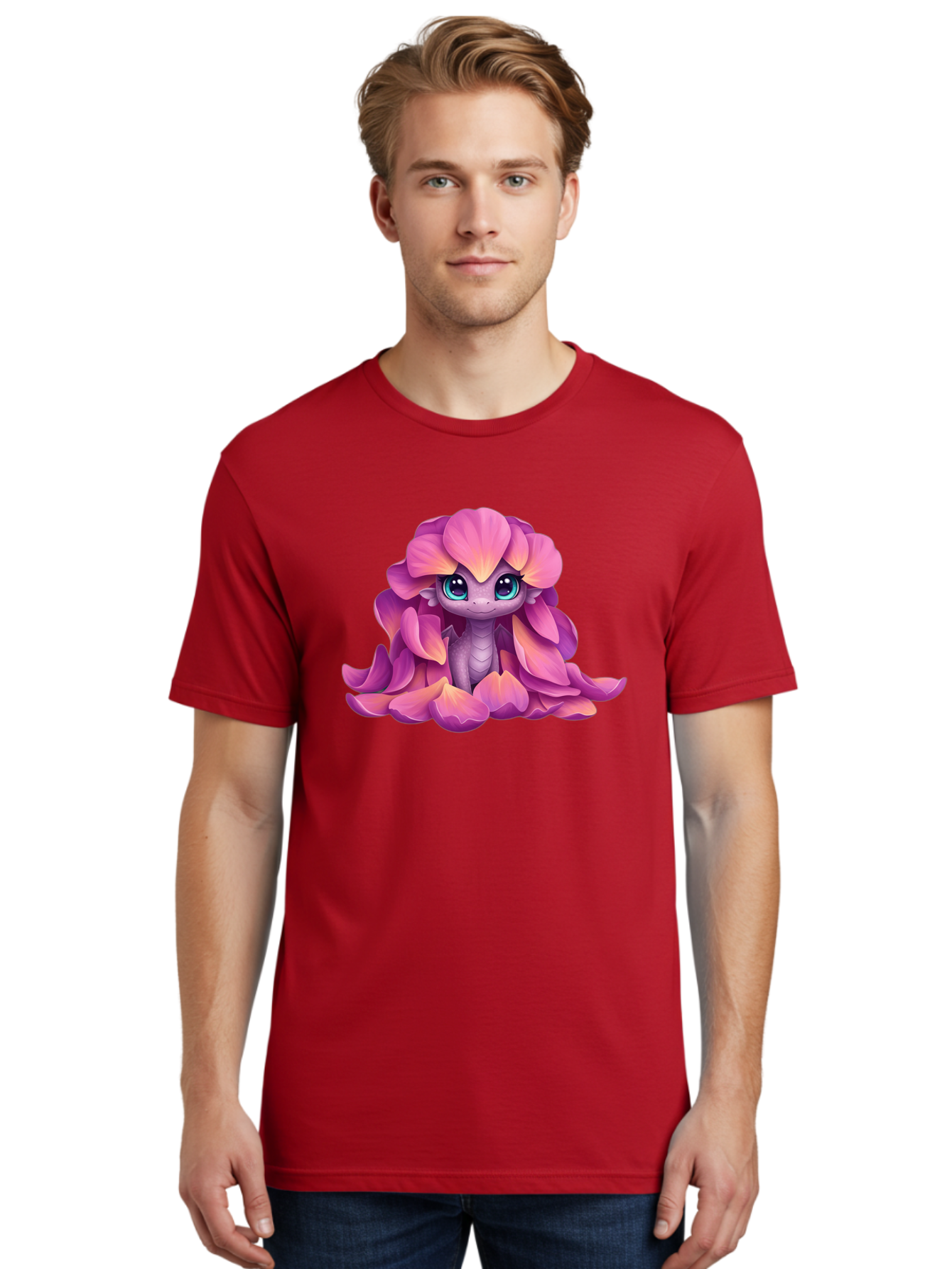 Pink-Flower-Dragon Men'S Graphic Tee, 100% Cotton, Comfortable Casual Summer Wear, Machine Washable, Vintage Camera, Old Camera, Antique Camera, Black Camera, Classic Photography, Photography Equipment, Nostalgic Device, Film Camera, Bal124