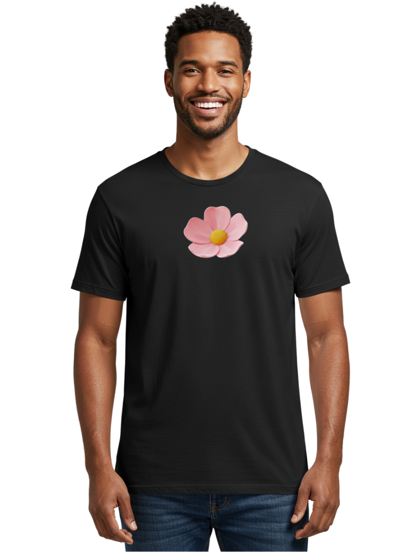 Pink-Flower Men'S Graphic Tee, 100% Cotton, Comfortable Casual Summer Wear, Machine Washable, Vintage Camera, Old Camera, Antique Camera, Black Camera, Classic Photography, Photography Equipment, Nostalgic Device, Film Camera, Camera Art Bal126