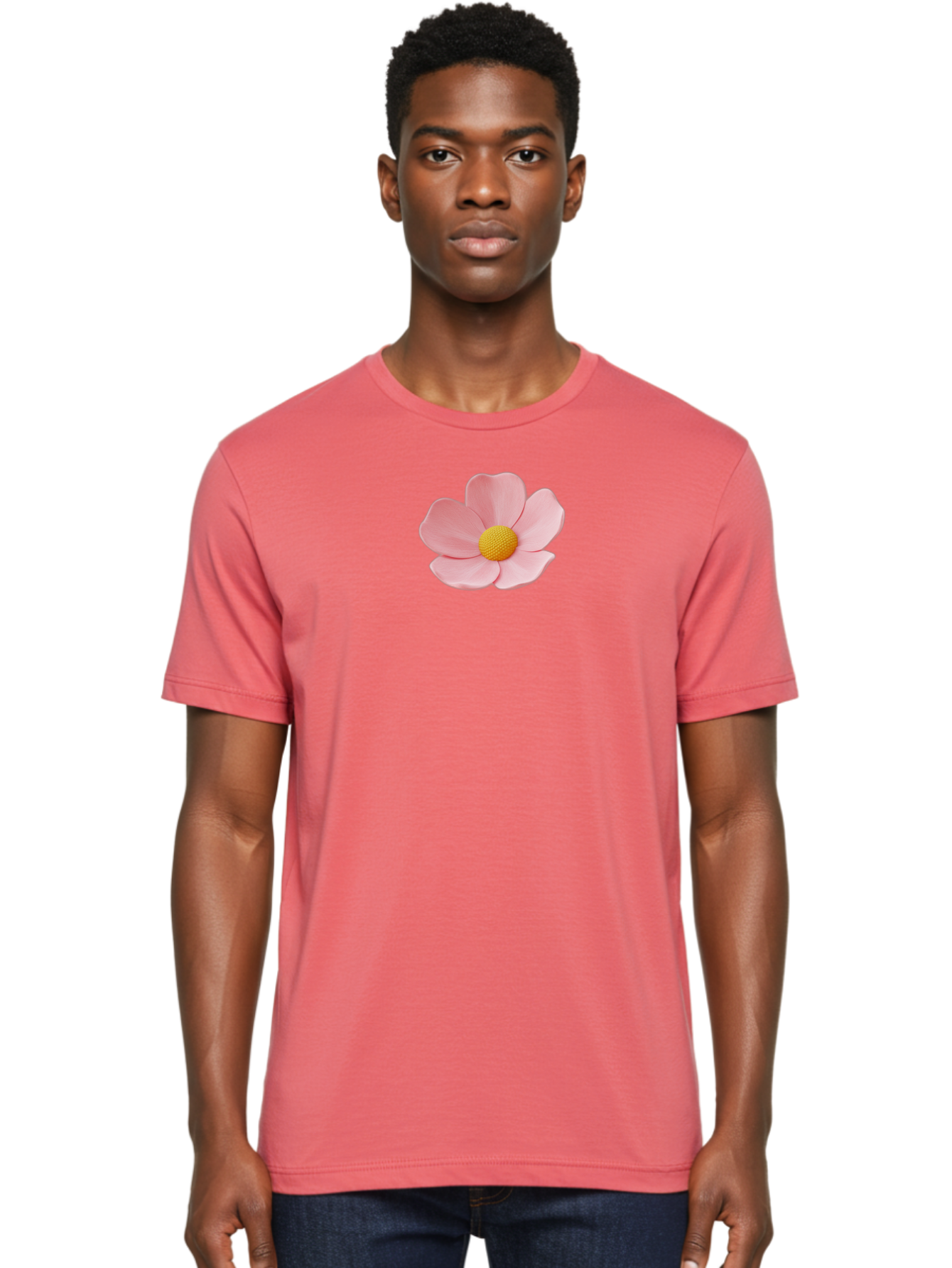 Pink-Flower Men'S Graphic Tee, 100% Cotton, Comfortable Casual Summer Wear, Machine Washable, Vintage Camera, Old Camera, Antique Camera, Black Camera, Classic Photography, Photography Equipment, Nostalgic Device, Film Camera, Camera Art Bal126