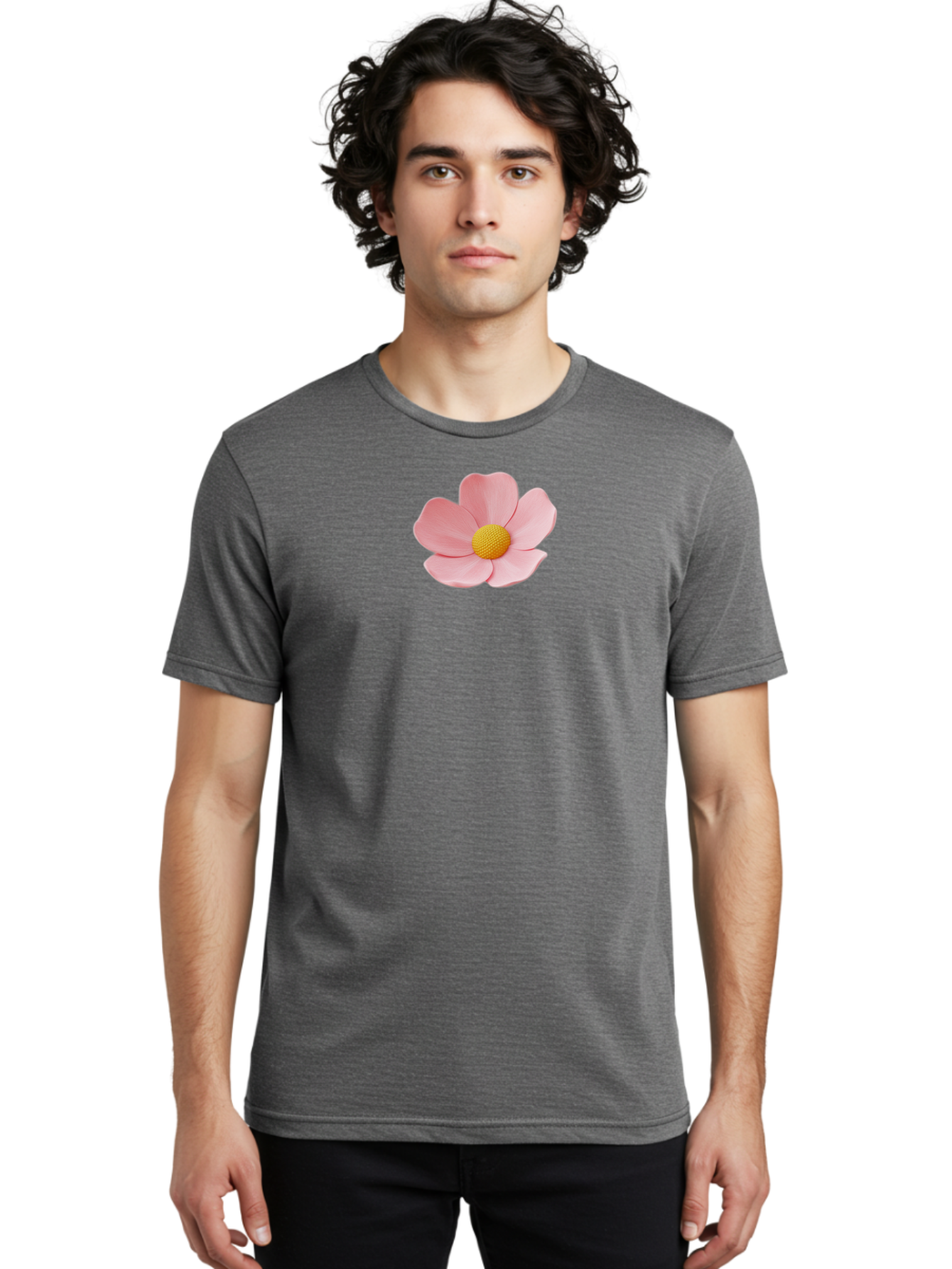 Pink-Flower Men'S Graphic Tee, 100% Cotton, Comfortable Casual Summer Wear, Machine Washable, Vintage Camera, Old Camera, Antique Camera, Black Camera, Classic Photography, Photography Equipment, Nostalgic Device, Film Camera, Camera Art Bal126