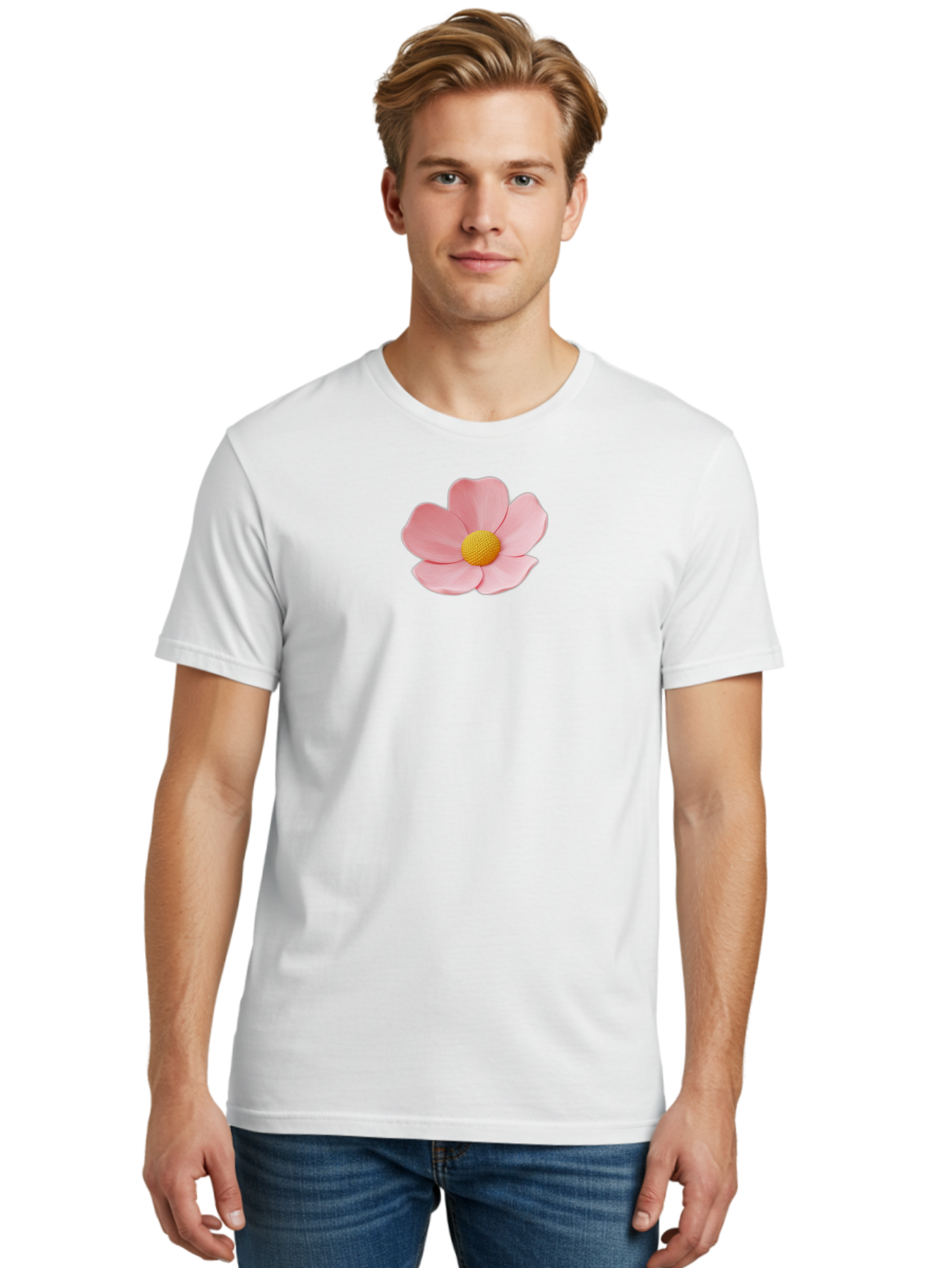Pink-Flower Men'S Graphic Tee, 100% Cotton, Comfortable Casual Summer Wear, Machine Washable, Vintage Camera, Old Camera, Antique Camera, Black Camera, Classic Photography, Photography Equipment, Nostalgic Device, Film Camera, Camera Art Bal126