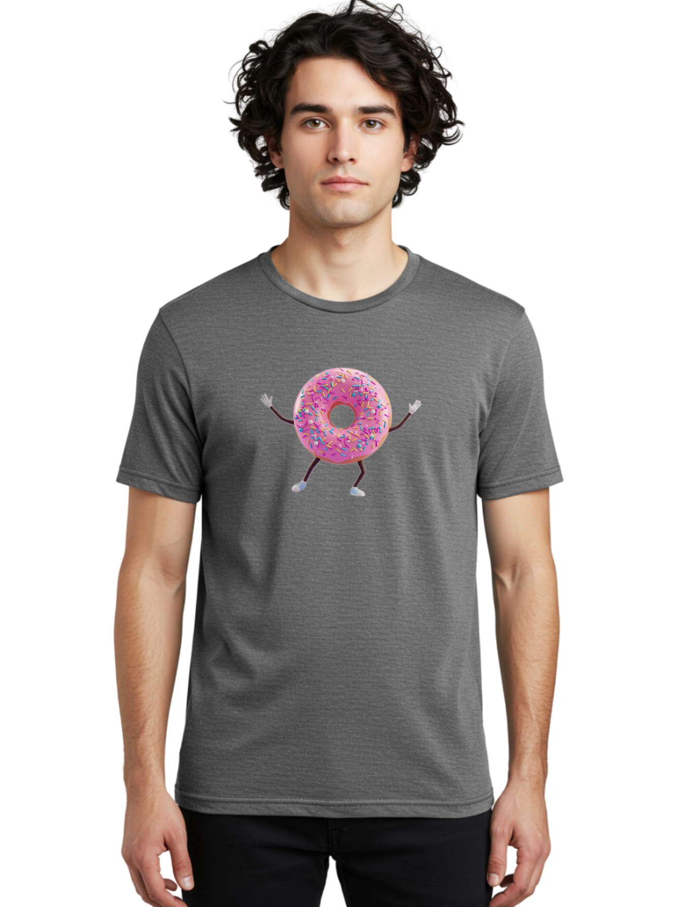 Pink-Frosting-Donut Men'S Graphic Tee, 100% Cotton, Comfortable Casual Summer Wear, Machine Washable, Vintage Camera, Old Camera, Antique Camera, Black Camera, Classic Photography, Photography Equipment, Nostalgic Device, Film Camera, Bal127