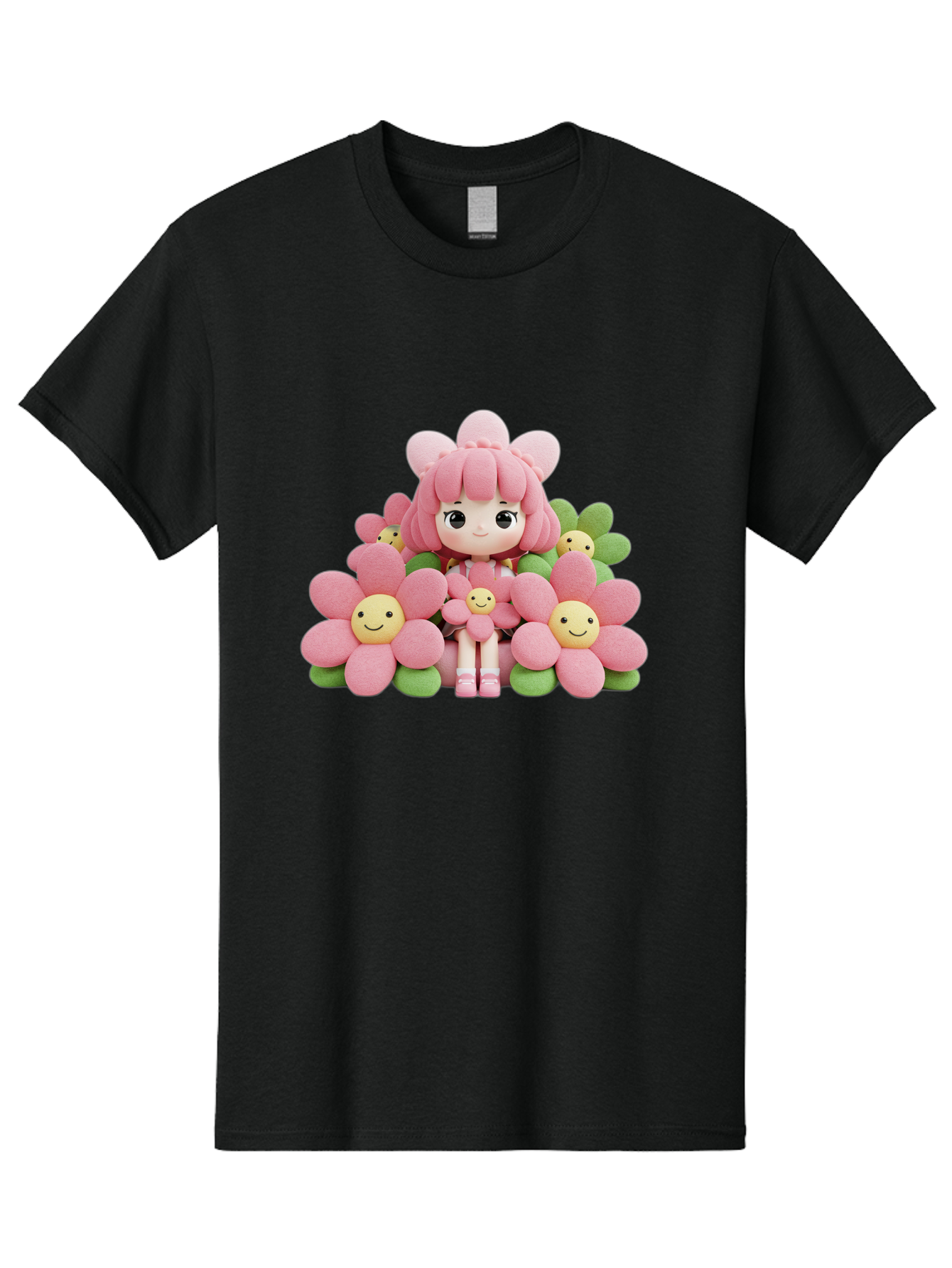 Pink-Haired-Doll-In-Flowers Men'S Graphic Tee, 100% Cotton, Comfortable Casual Summer Wear, Machine Washable, Vintage Camera, Old Camera, Antique Camera, Black Camera, Classic Photography, Photography Equipment, Nostalgic Device, Film Camera, Bal130