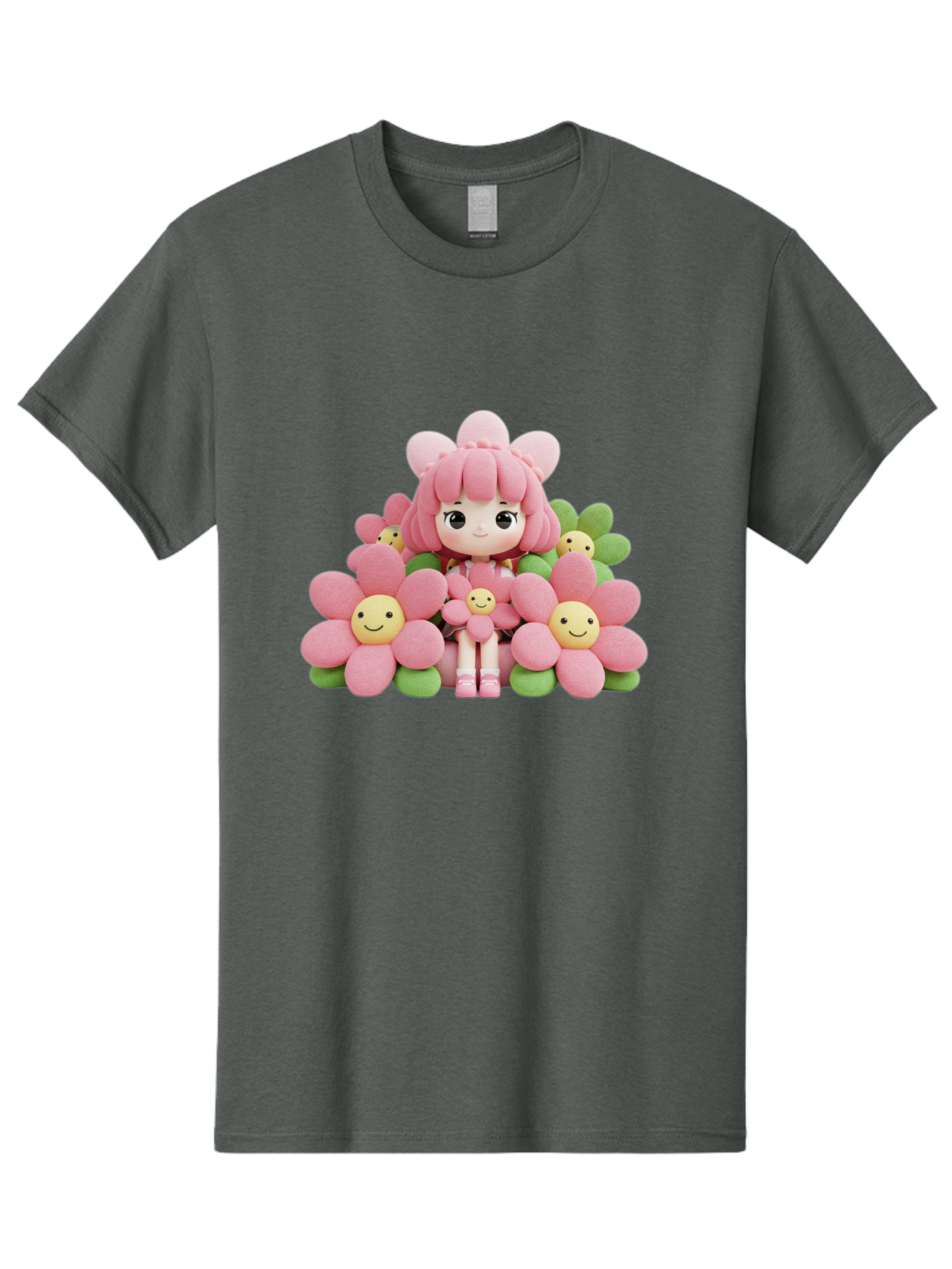 Pink-Haired-Doll-In-Flowers Men'S Graphic Tee, 100% Cotton, Comfortable Casual Summer Wear, Machine Washable, Vintage Camera, Old Camera, Antique Camera, Black Camera, Classic Photography, Photography Equipment, Nostalgic Device, Film Camera, Bal130