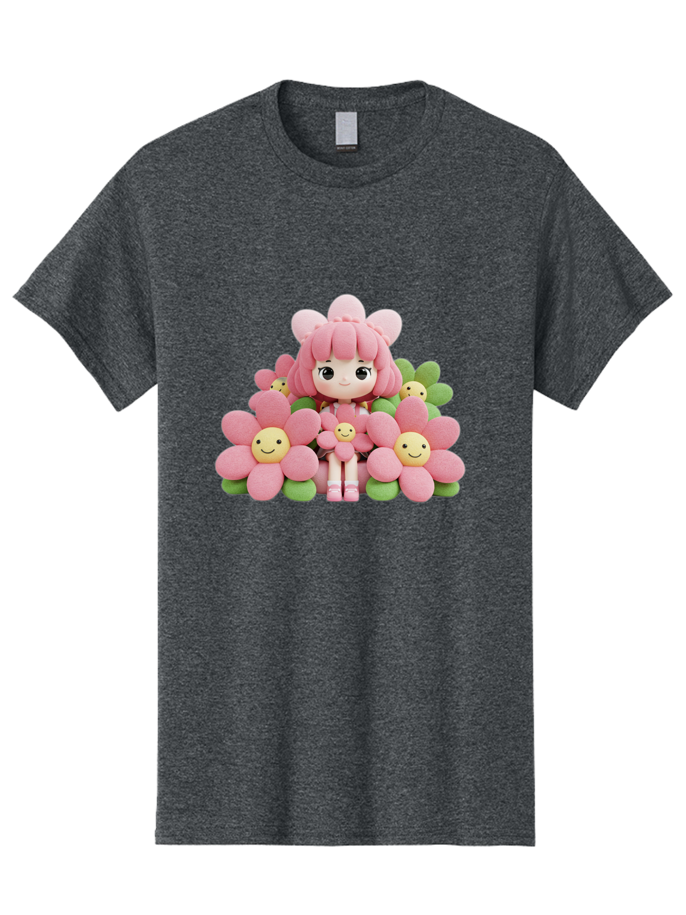 Pink-Haired-Doll-In-Flowers Men'S Graphic Tee, 100% Cotton, Comfortable Casual Summer Wear, Machine Washable, Vintage Camera, Old Camera, Antique Camera, Black Camera, Classic Photography, Photography Equipment, Nostalgic Device, Film Camera, Bal130