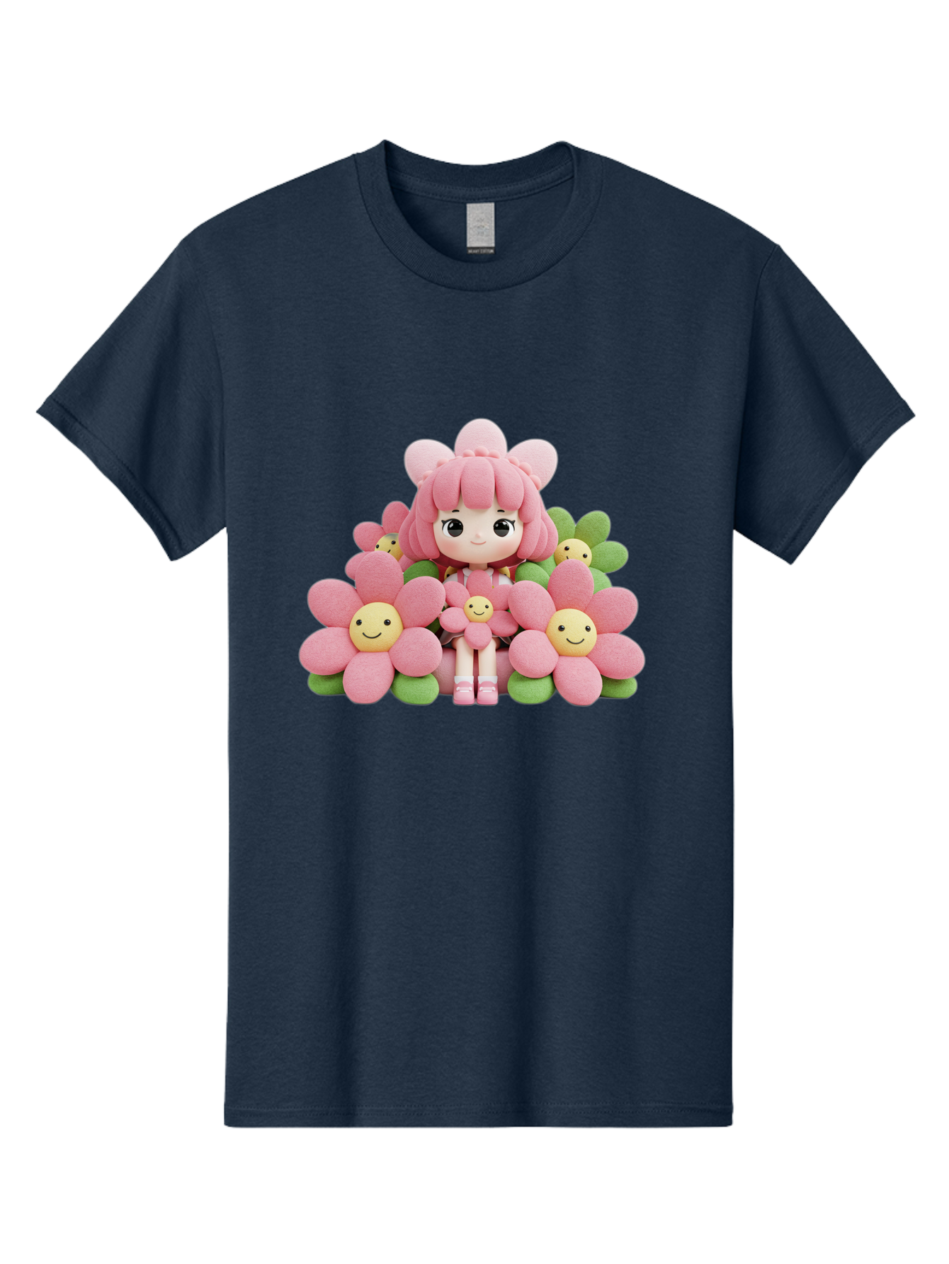 Pink-Haired-Doll-In-Flowers Men'S Graphic Tee, 100% Cotton, Comfortable Casual Summer Wear, Machine Washable, Vintage Camera, Old Camera, Antique Camera, Black Camera, Classic Photography, Photography Equipment, Nostalgic Device, Film Camera, Bal130
