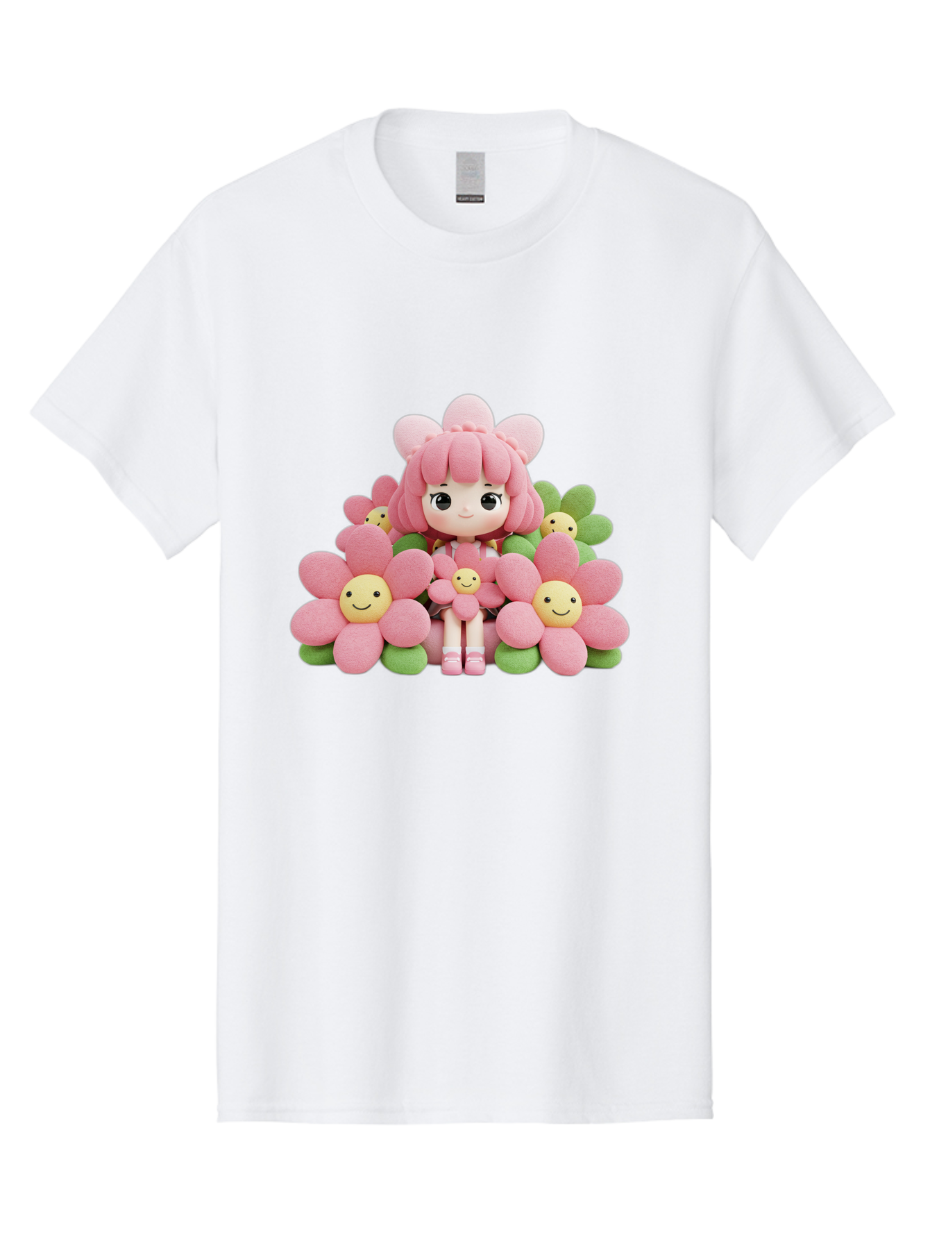 Pink-Haired-Doll-In-Flowers Men'S Graphic Tee, 100% Cotton, Comfortable Casual Summer Wear, Machine Washable, Vintage Camera, Old Camera, Antique Camera, Black Camera, Classic Photography, Photography Equipment, Nostalgic Device, Film Camera, Bal130