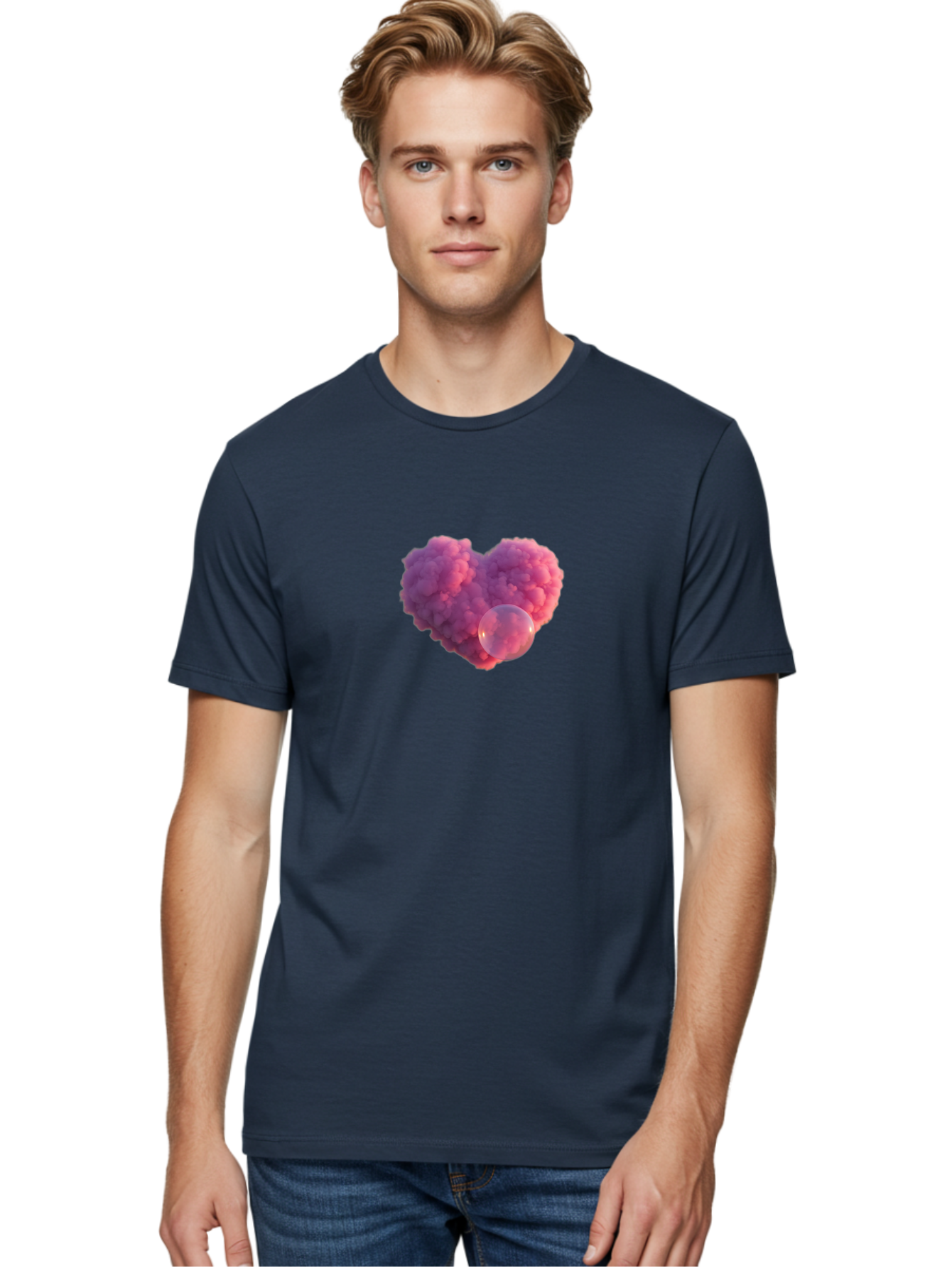 Pink-Heart-With-Bubble Men'S Graphic Tee, 100% Cotton, Comfortable Casual Summer Wear, Machine Washable, Vintage Camera, Old Camera, Antique Camera, Black Camera, Classic Photography, Photography Equipment, Nostalgic Device, Film Camera, Bal132