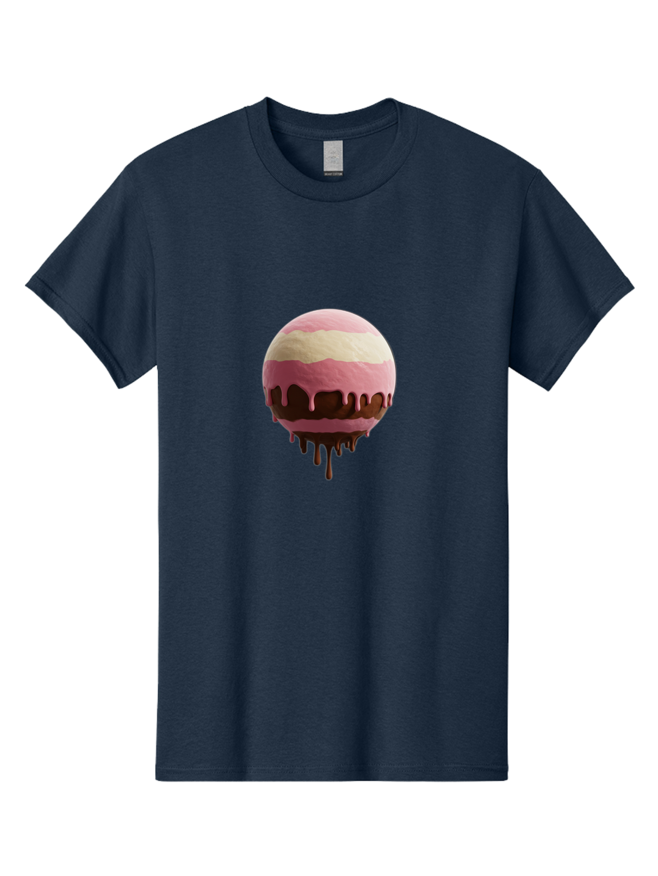Pink-Ice-Cream-Scoop-With-Chocolate-Sauce Men'S Graphic Tee, 100% Cotton, Comfortable Casual Summer Wear, Machine Washable, Vintage Camera, Old Camera, Antique Camera, Black Camera, Classic Photography, Photography Equipment, Nostalgic Device, Bal133