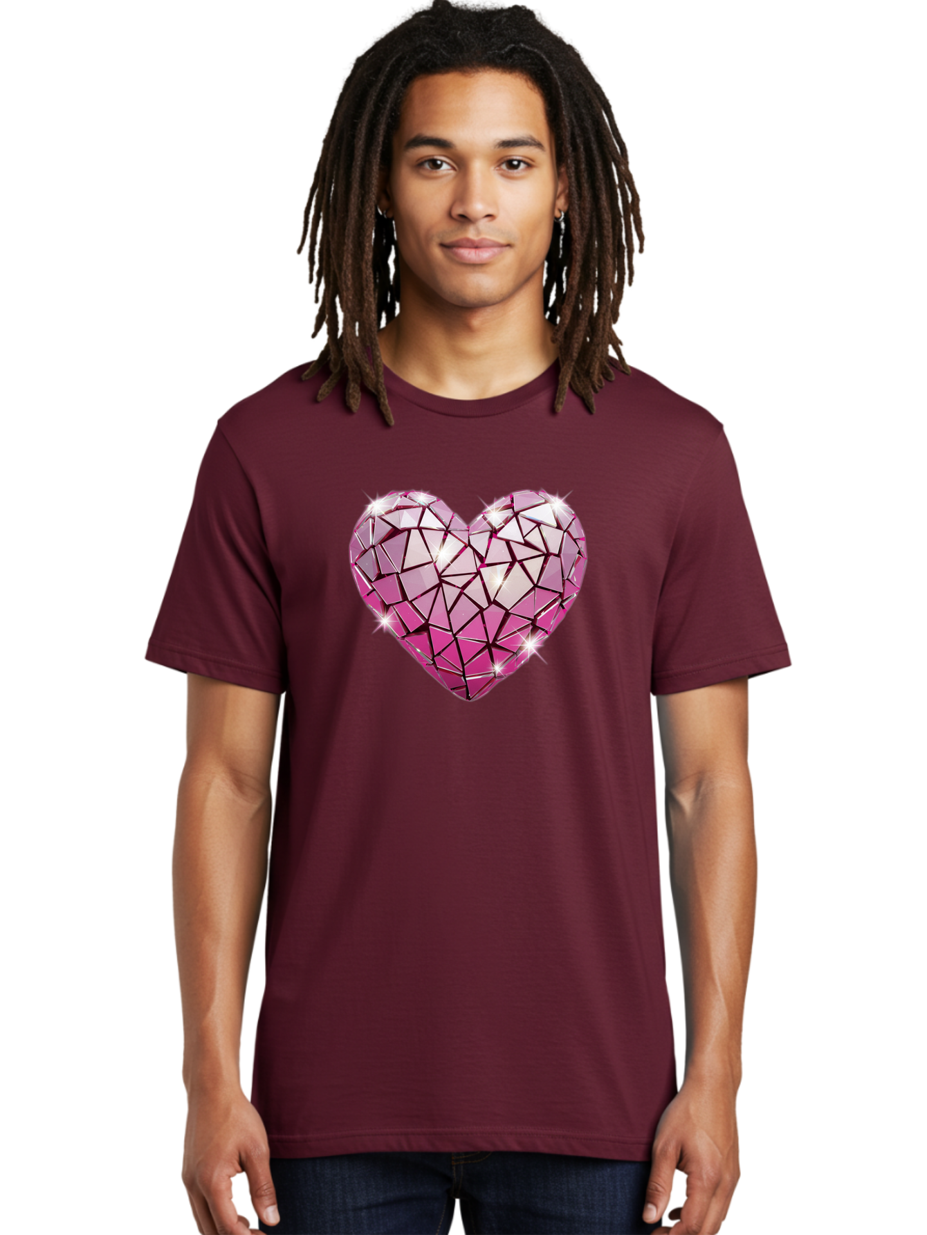 Pink-Mosaic-Heart Men'S Graphic Tee, 100% Cotton, Comfortable Casual Summer Wear, Machine Washable, Vintage Camera, Old Camera, Antique Camera, Black Camera, Classic Photography, Photography Equipment, Nostalgic Device, Film Camera, Camera Art Bal134