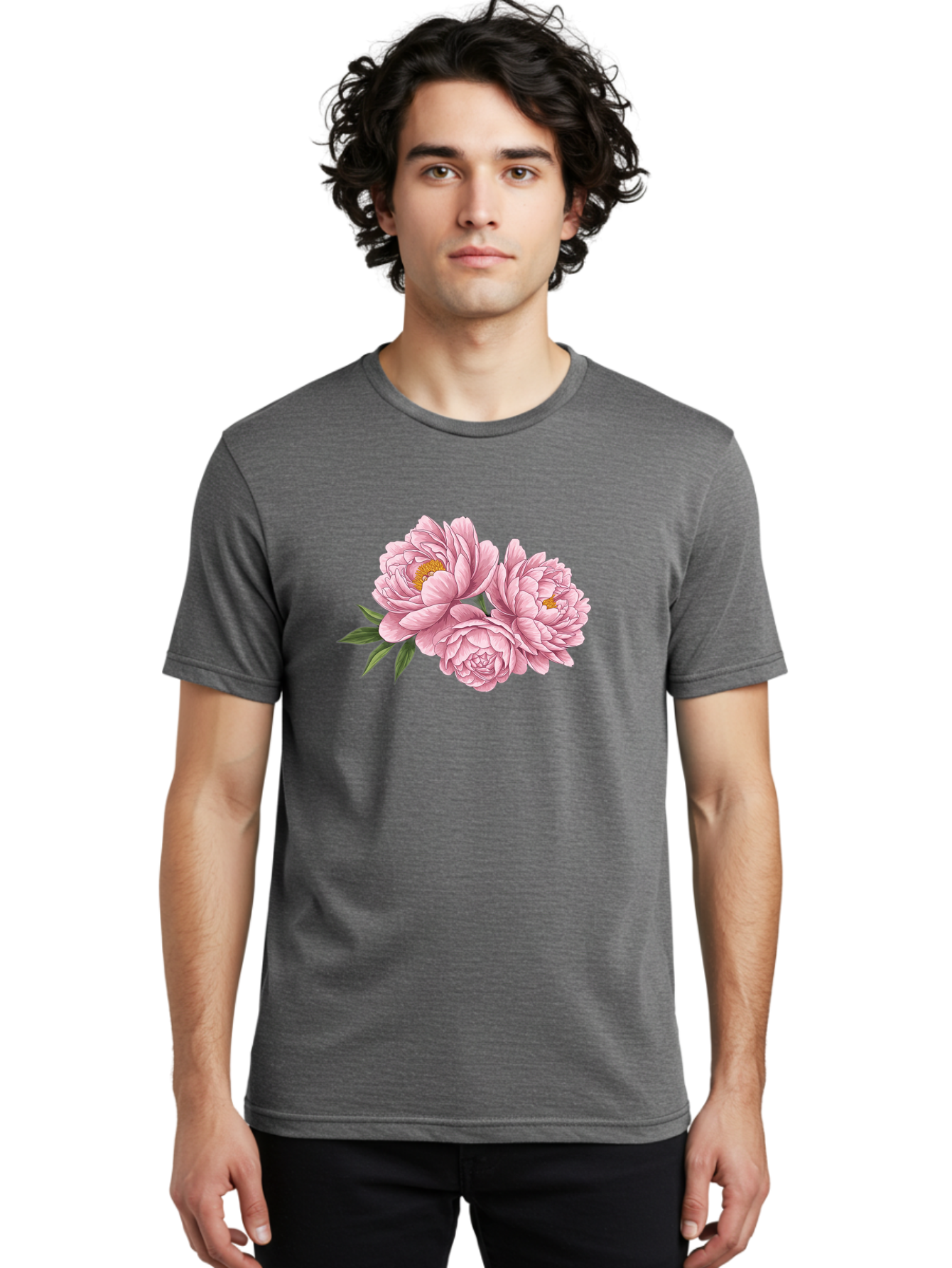 Pink-Peonies-6 Men'S Graphic Tee, 100% Cotton, Comfortable Casual Summer Wear, Machine Washable, Vintage Camera, Old Camera, Antique Camera, Black Camera, Classic Photography, Photography Equipment, Nostalgic Device, Film Camera, Camera Art Bal140