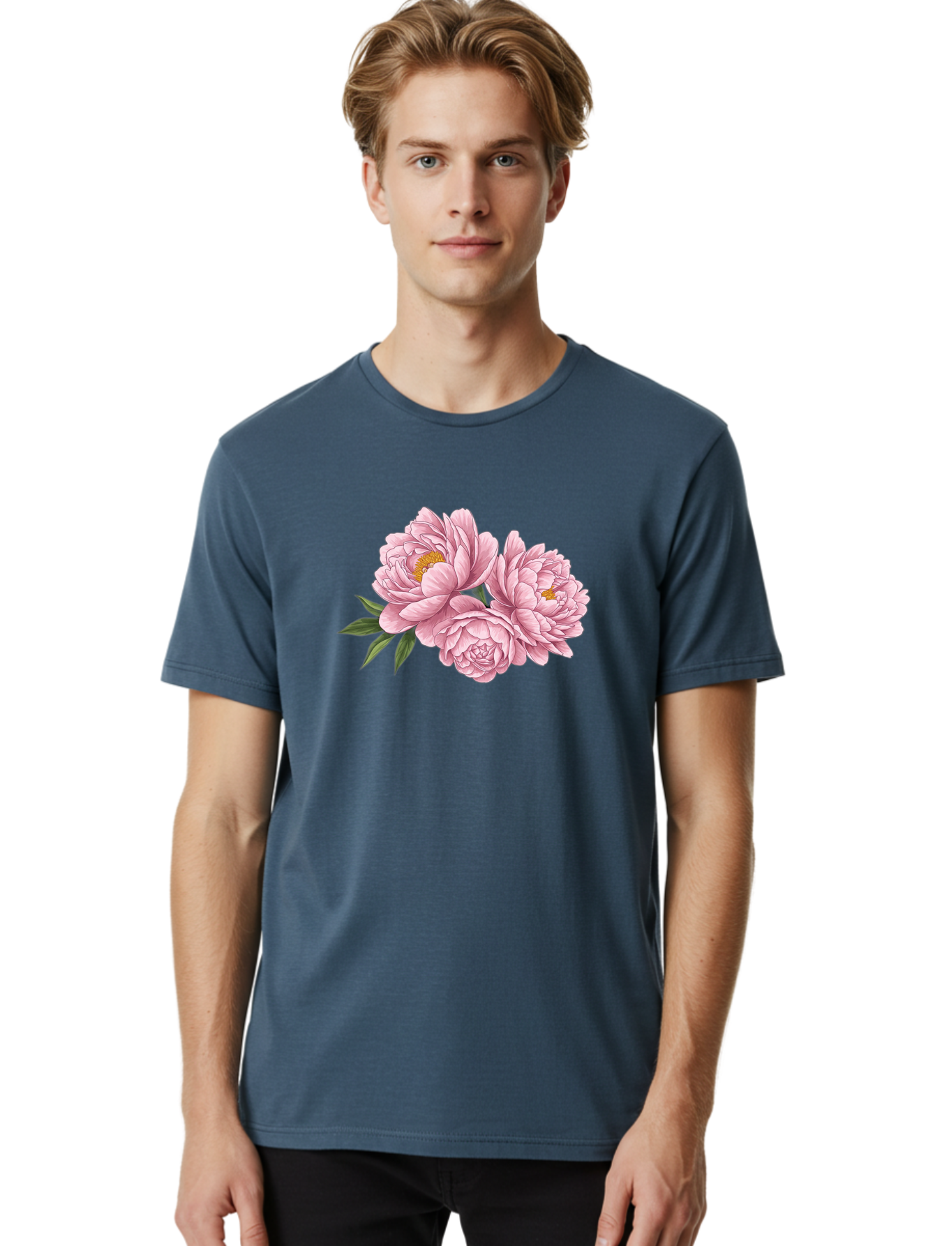 Pink-Peonies-6 Men'S Graphic Tee, 100% Cotton, Comfortable Casual Summer Wear, Machine Washable, Vintage Camera, Old Camera, Antique Camera, Black Camera, Classic Photography, Photography Equipment, Nostalgic Device, Film Camera, Camera Art Bal140