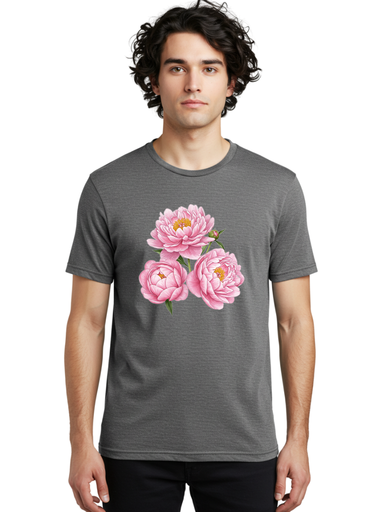Pink-Peonies Men'S Graphic Tee, 100% Cotton, Comfortable Casual Summer Wear, Machine Washable, Vintage Camera, Old Camera, Antique Camera, Black Camera, Classic Photography, Photography Equipment, Nostalgic Device, Film Camera, Camera Art Bal141