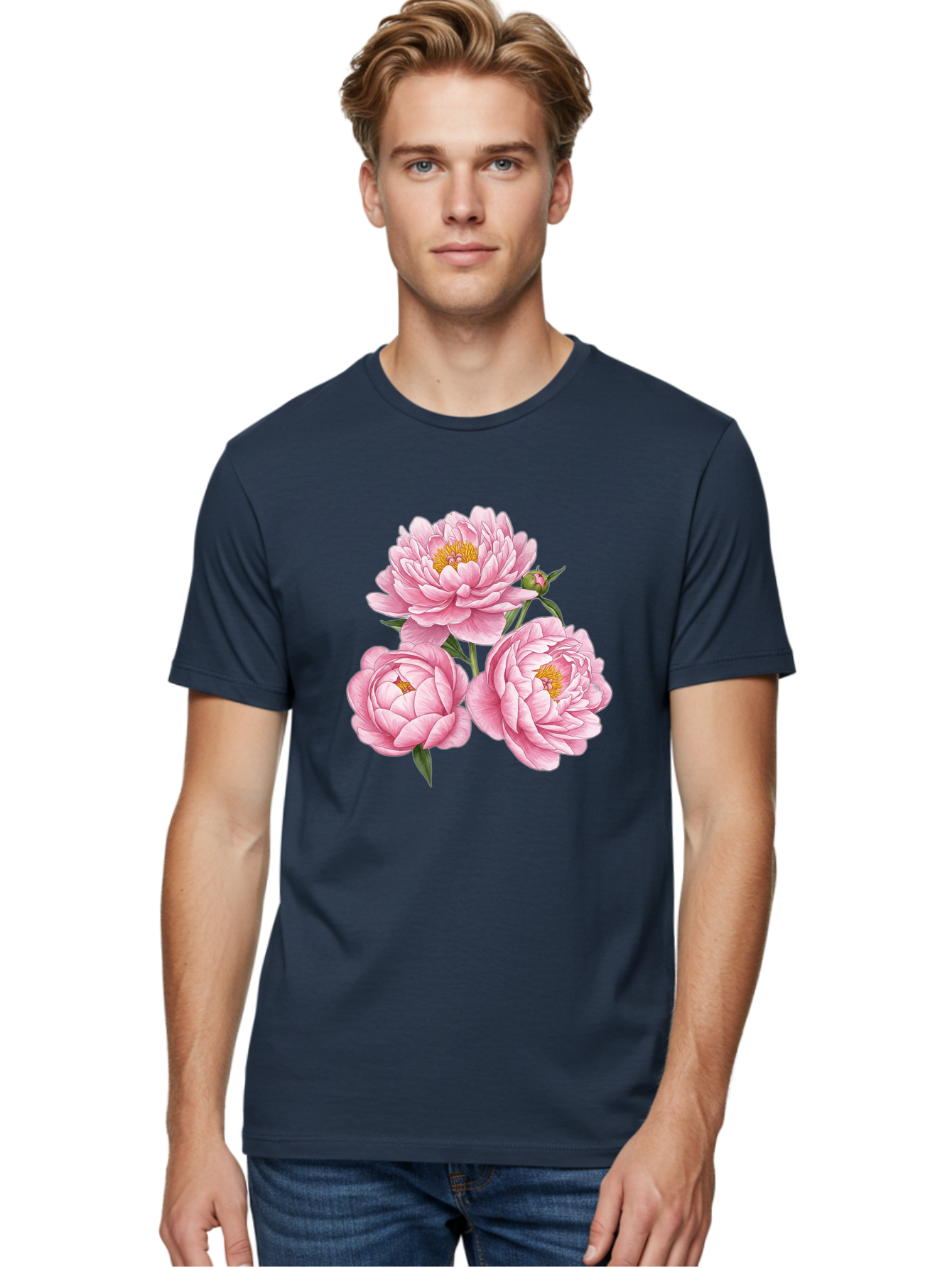 Pink-Peonies Men'S Graphic Tee, 100% Cotton, Comfortable Casual Summer Wear, Machine Washable, Vintage Camera, Old Camera, Antique Camera, Black Camera, Classic Photography, Photography Equipment, Nostalgic Device, Film Camera, Camera Art Bal141