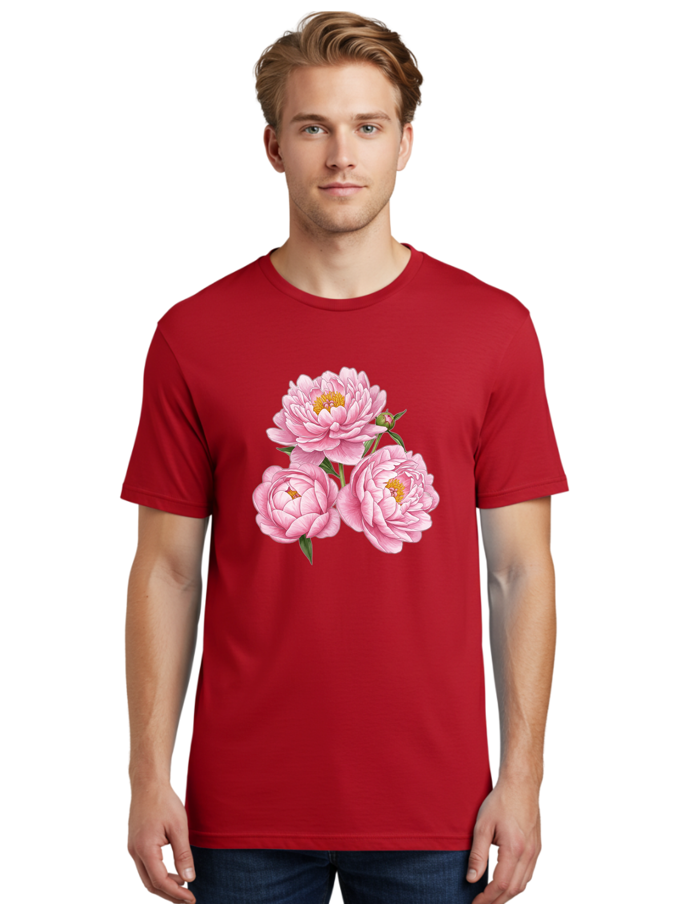 Pink-Peonies Men'S Graphic Tee, 100% Cotton, Comfortable Casual Summer Wear, Machine Washable, Vintage Camera, Old Camera, Antique Camera, Black Camera, Classic Photography, Photography Equipment, Nostalgic Device, Film Camera, Camera Art Bal141