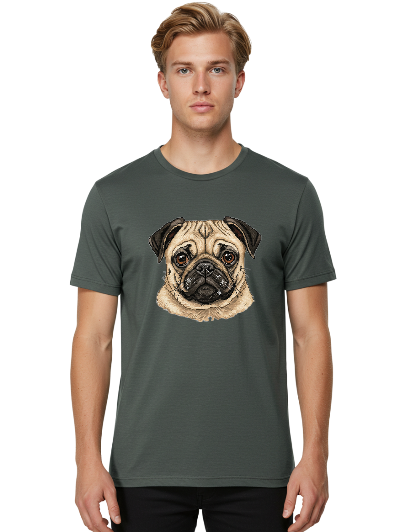 Pug Men'S Graphic Tee, 100% Cotton, Comfortable Casual Summer Wear, Machine Washable, Vintage Camera, Old Camera, Antique Camera, Black Camera, Classic Photography, Photography Equipment, Nostalgic Device, Film Camera, Camera Art Bal174