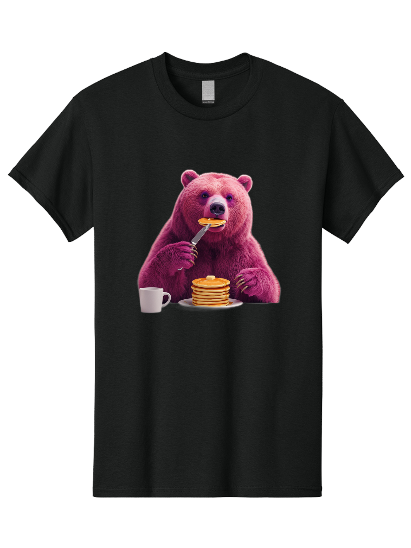 Purple-Bear-Eating-Pancake Men'S Graphic Tee, 100% Cotton, Comfortable Casual Summer Wear, Machine Washable, Vintage Camera, Old Camera, Antique Camera, Black Camera, Classic Photography, Photography Equipment, Nostalgic Device, Film Camera, Bal176