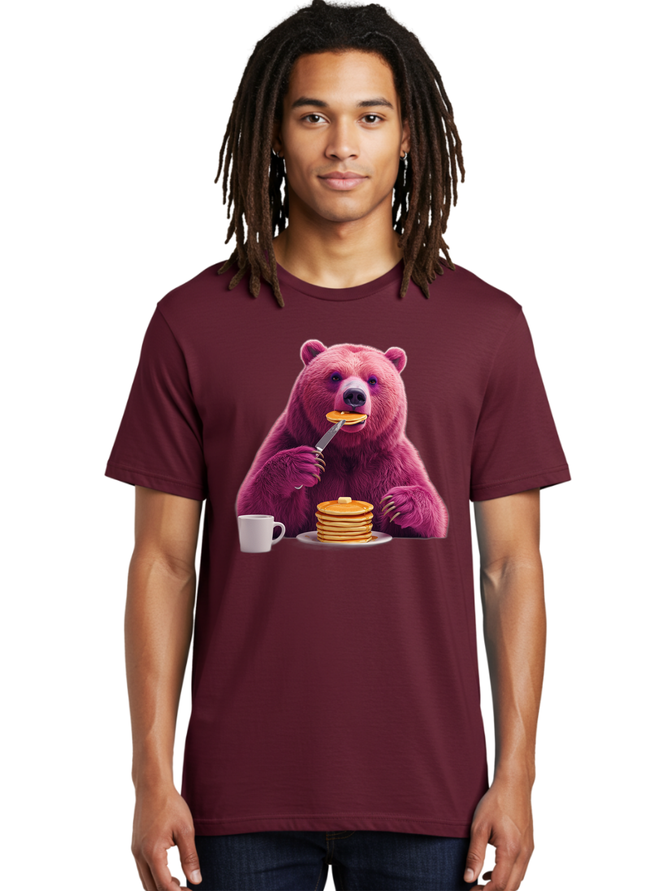 Purple-Bear-Eating-Pancake Men'S Graphic Tee, 100% Cotton, Comfortable Casual Summer Wear, Machine Washable, Vintage Camera, Old Camera, Antique Camera, Black Camera, Classic Photography, Photography Equipment, Nostalgic Device, Film Camera, Bal176