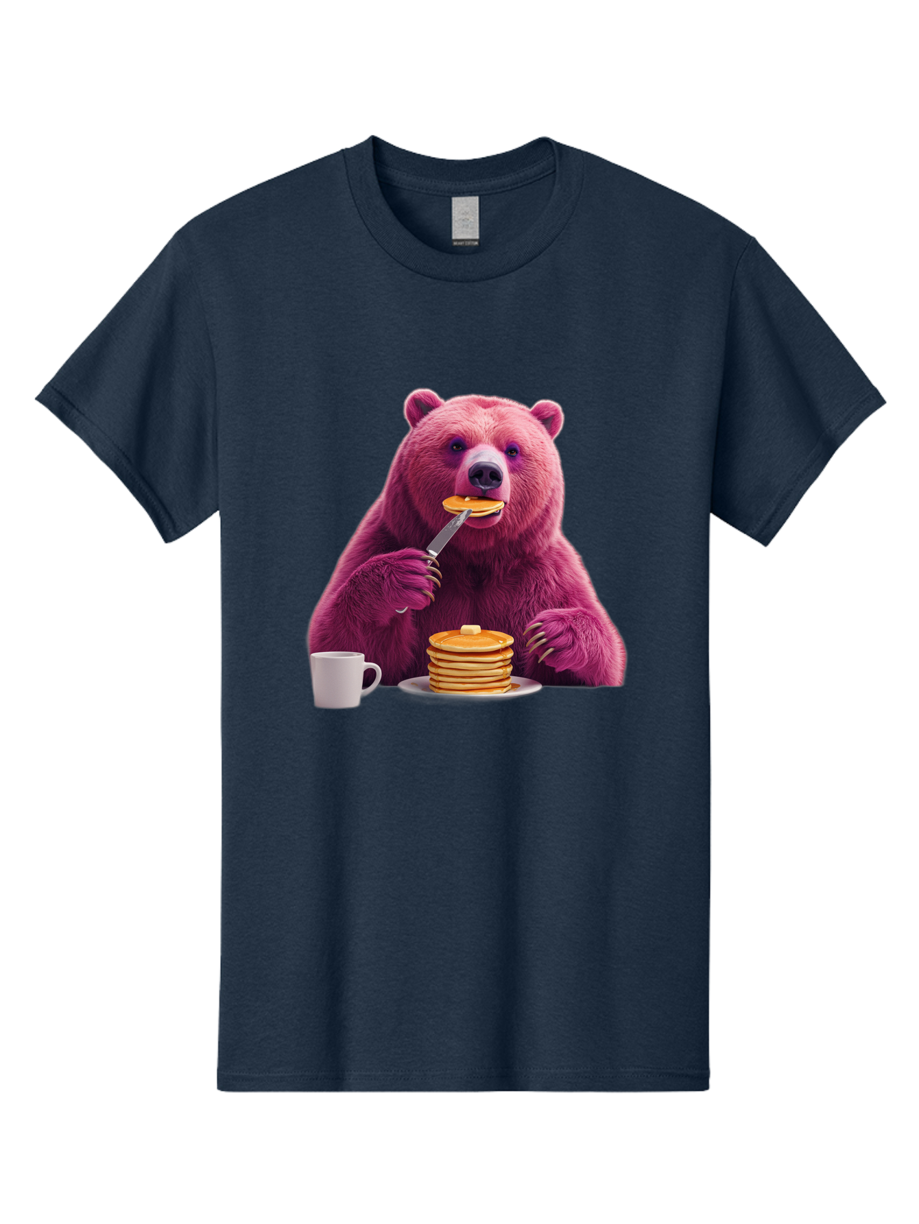 Purple-Bear-Eating-Pancake Men'S Graphic Tee, 100% Cotton, Comfortable Casual Summer Wear, Machine Washable, Vintage Camera, Old Camera, Antique Camera, Black Camera, Classic Photography, Photography Equipment, Nostalgic Device, Film Camera, Bal176