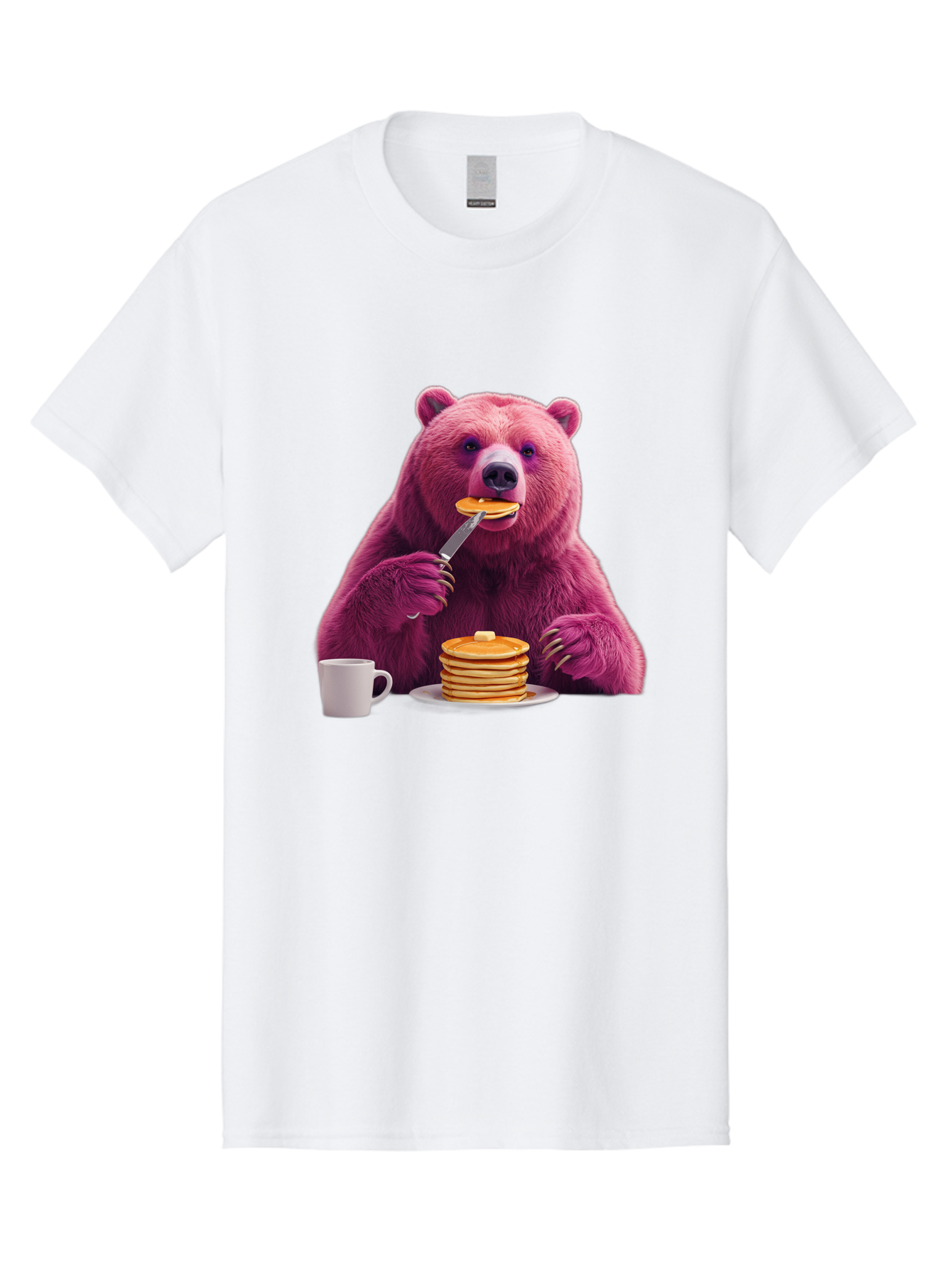 Purple-Bear-Eating-Pancake Men'S Graphic Tee, 100% Cotton, Comfortable Casual Summer Wear, Machine Washable, Vintage Camera, Old Camera, Antique Camera, Black Camera, Classic Photography, Photography Equipment, Nostalgic Device, Film Camera, Bal176
