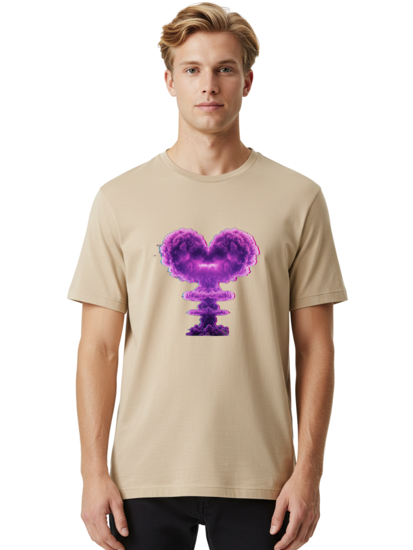 Purple-Heart-Explosion Men'S Graphic Tee, 100% Cotton, Comfortable Casual Summer Wear, Machine Washable, Vintage Camera, Old Camera, Antique Camera, Black Camera, Classic Photography, Photography Equipment, Nostalgic Device, Film Camera, Bal186