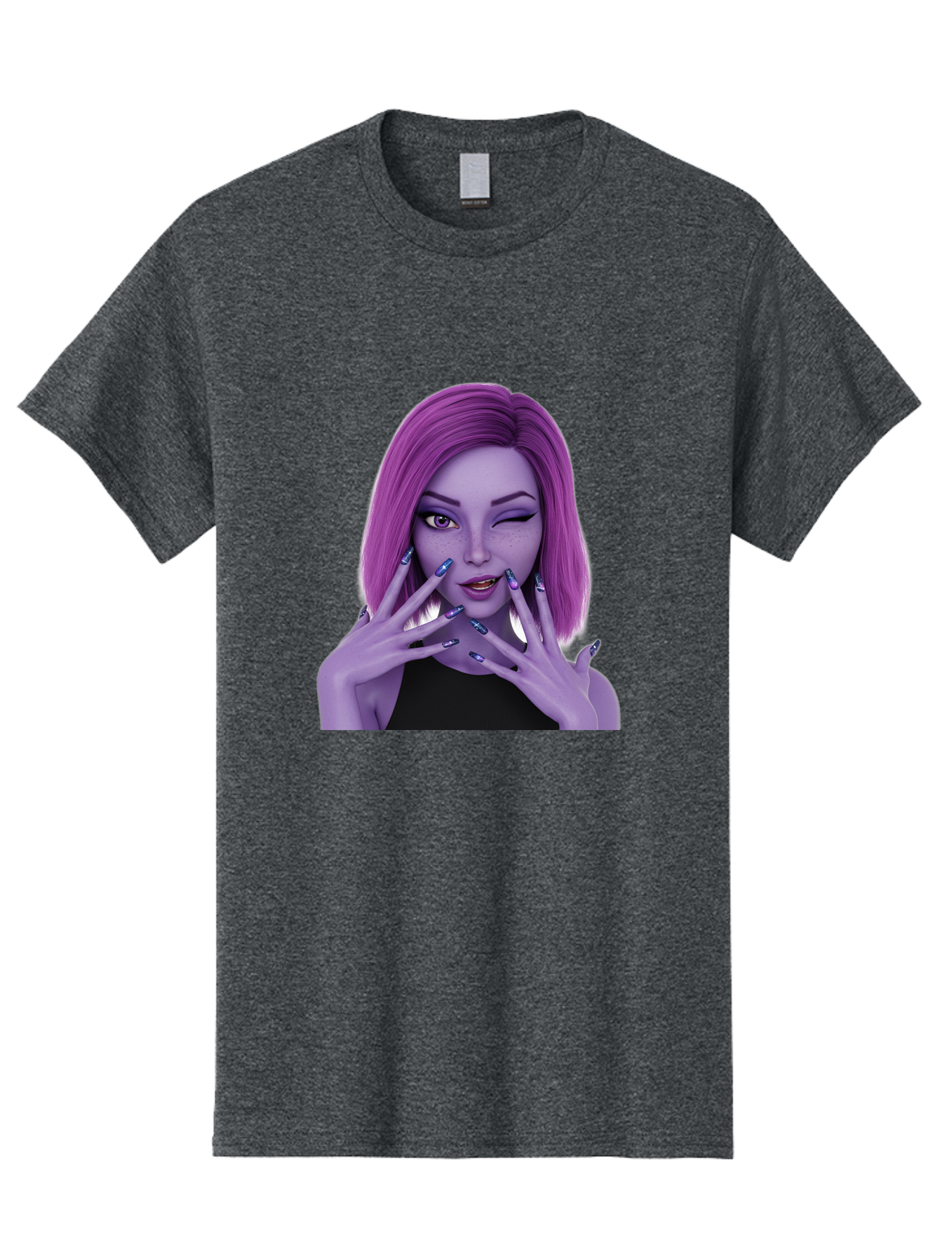 Purple-Woman-Portrait Men'S Graphic Tee, 100% Cotton, Comfortable Casual Summer Wear, Machine Washable, Vintage Camera, Old Camera, Antique Camera, Black Camera, Classic Photography, Photography Equipment, Nostalgic Device, Film Camera, Bal190