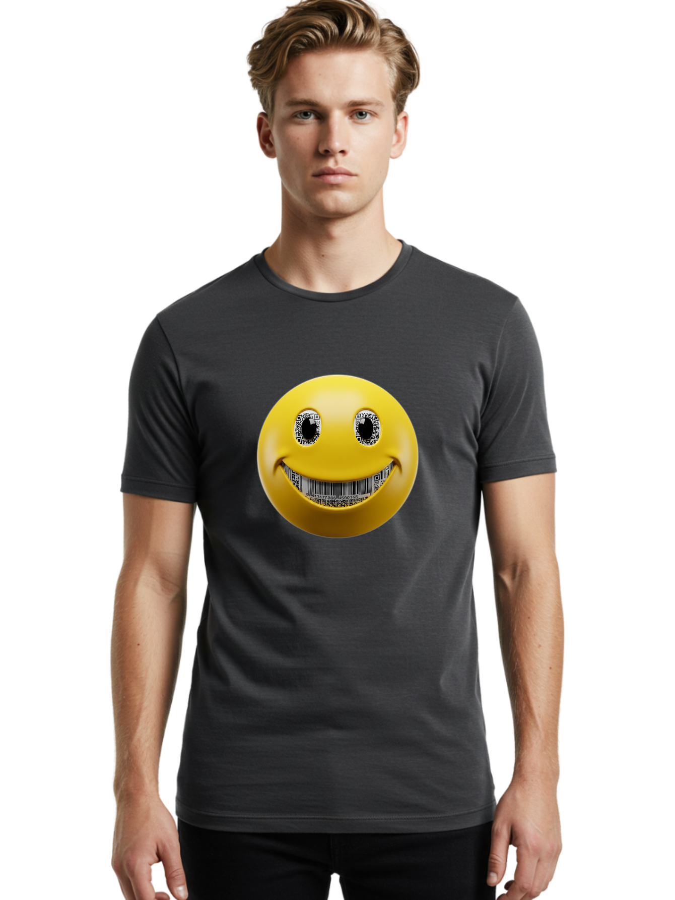 Qr-Code-Smiley Men'S Graphic Tee, 100% Cotton, Comfortable Casual Summer Wear, Machine Washable, Vintage Camera, Old Camera, Antique Camera, Black Camera, Classic Photography, Photography Equipment, Nostalgic Device, Film Camera, Camera Art Bal192