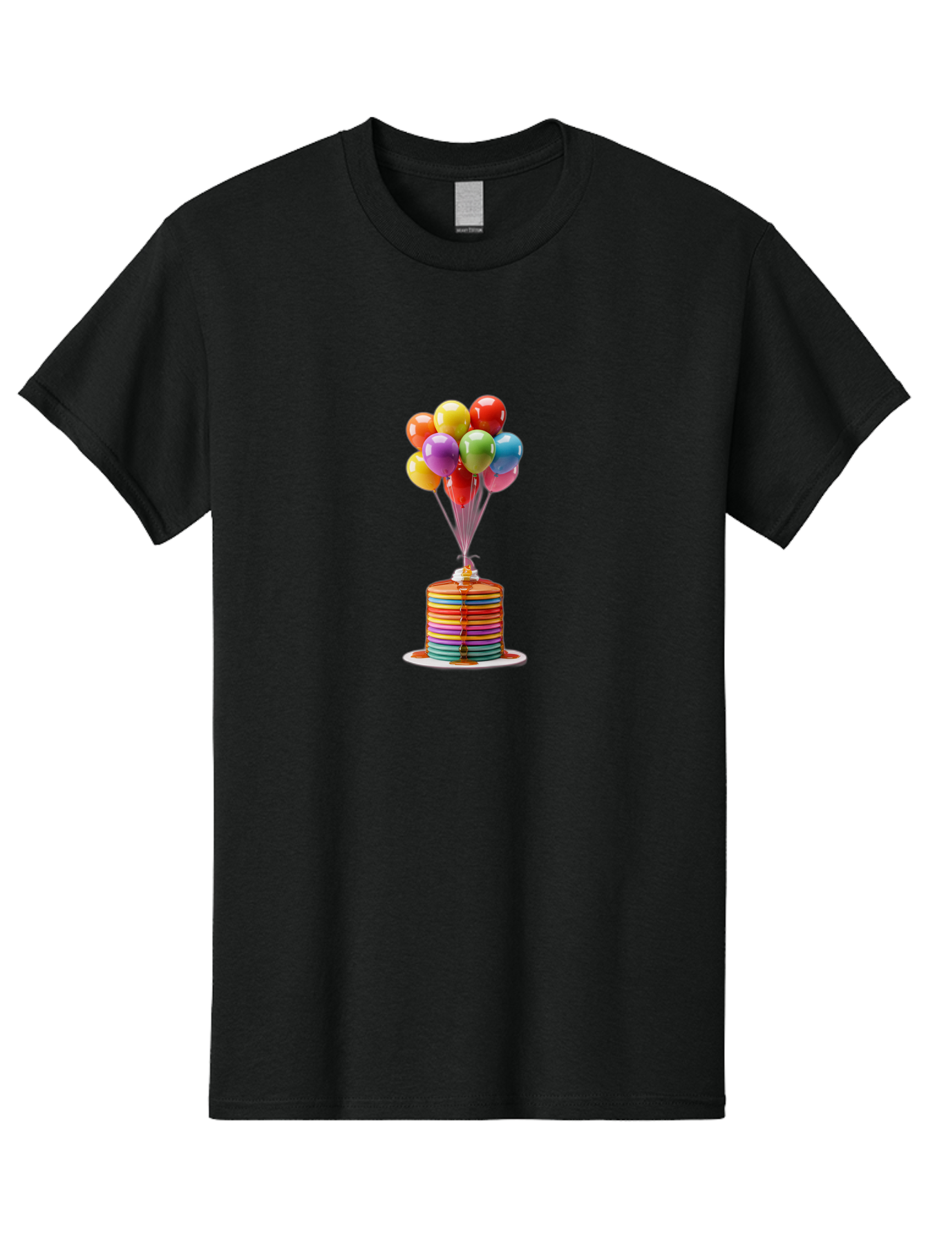 Rainbow-Cake-With-Balloons Men'S Graphic Tee, 100% Cotton, Comfortable Casual Summer Wear, Machine Washable, Vintage Camera, Old Camera, Antique Camera, Black Camera, Classic Photography, Photography Equipment, Nostalgic Device, Film Camera, Bal196