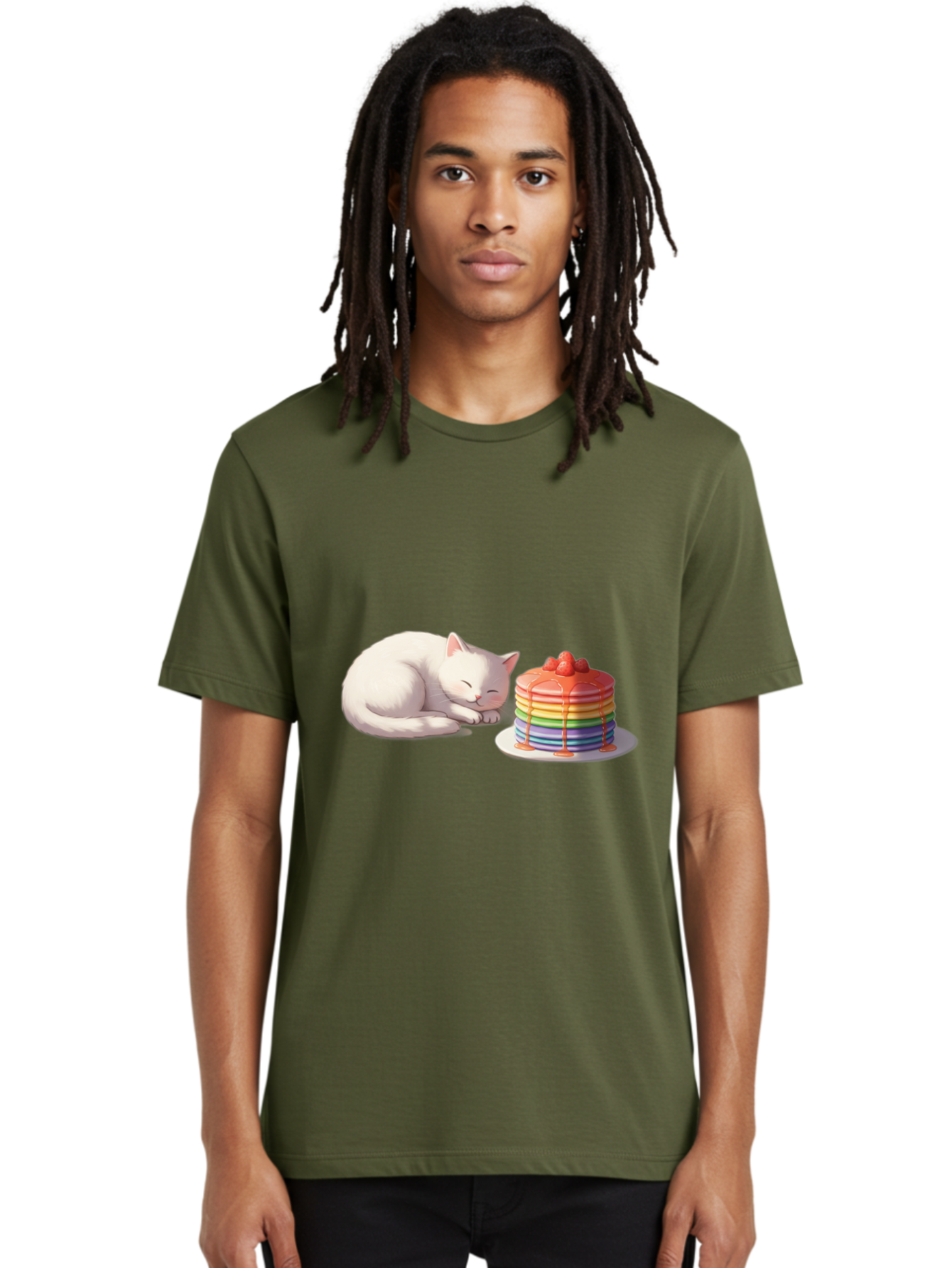 Rainbow-Pancakes-And-Cat Men'S Graphic Tee, 100% Cotton, Comfortable Casual Summer Wear, Machine Washable, Vintage Camera, Old Camera, Antique Camera, Black Camera, Classic Photography, Photography Equipment, Nostalgic Device, Film Camera, Bal200