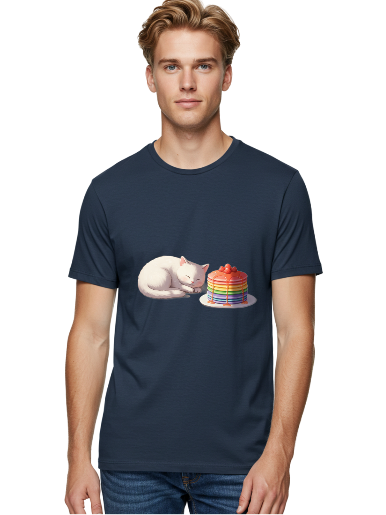 Rainbow-Pancakes-And-Cat Men'S Graphic Tee, 100% Cotton, Comfortable Casual Summer Wear, Machine Washable, Vintage Camera, Old Camera, Antique Camera, Black Camera, Classic Photography, Photography Equipment, Nostalgic Device, Film Camera, Bal200