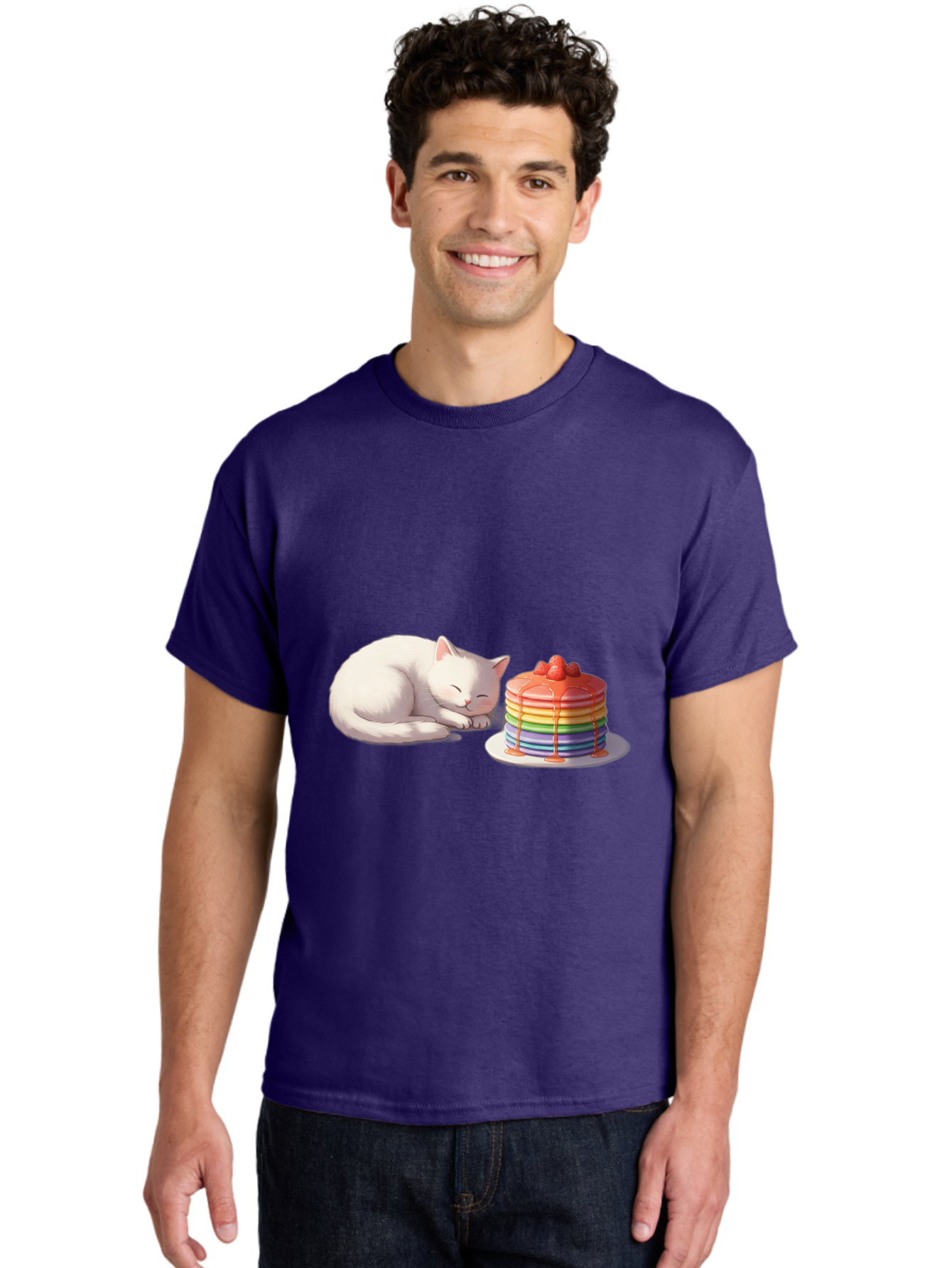 Rainbow-Pancakes-And-Cat Men'S Graphic Tee, 100% Cotton, Comfortable Casual Summer Wear, Machine Washable, Vintage Camera, Old Camera, Antique Camera, Black Camera, Classic Photography, Photography Equipment, Nostalgic Device, Film Camera, Bal200