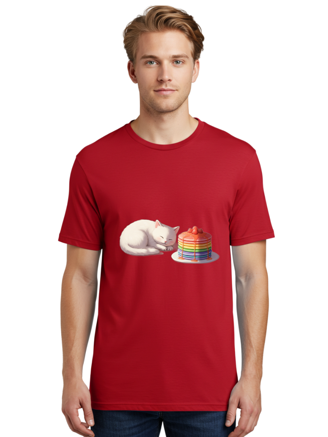 Rainbow-Pancakes-And-Cat Men'S Graphic Tee, 100% Cotton, Comfortable Casual Summer Wear, Machine Washable, Vintage Camera, Old Camera, Antique Camera, Black Camera, Classic Photography, Photography Equipment, Nostalgic Device, Film Camera, Bal200