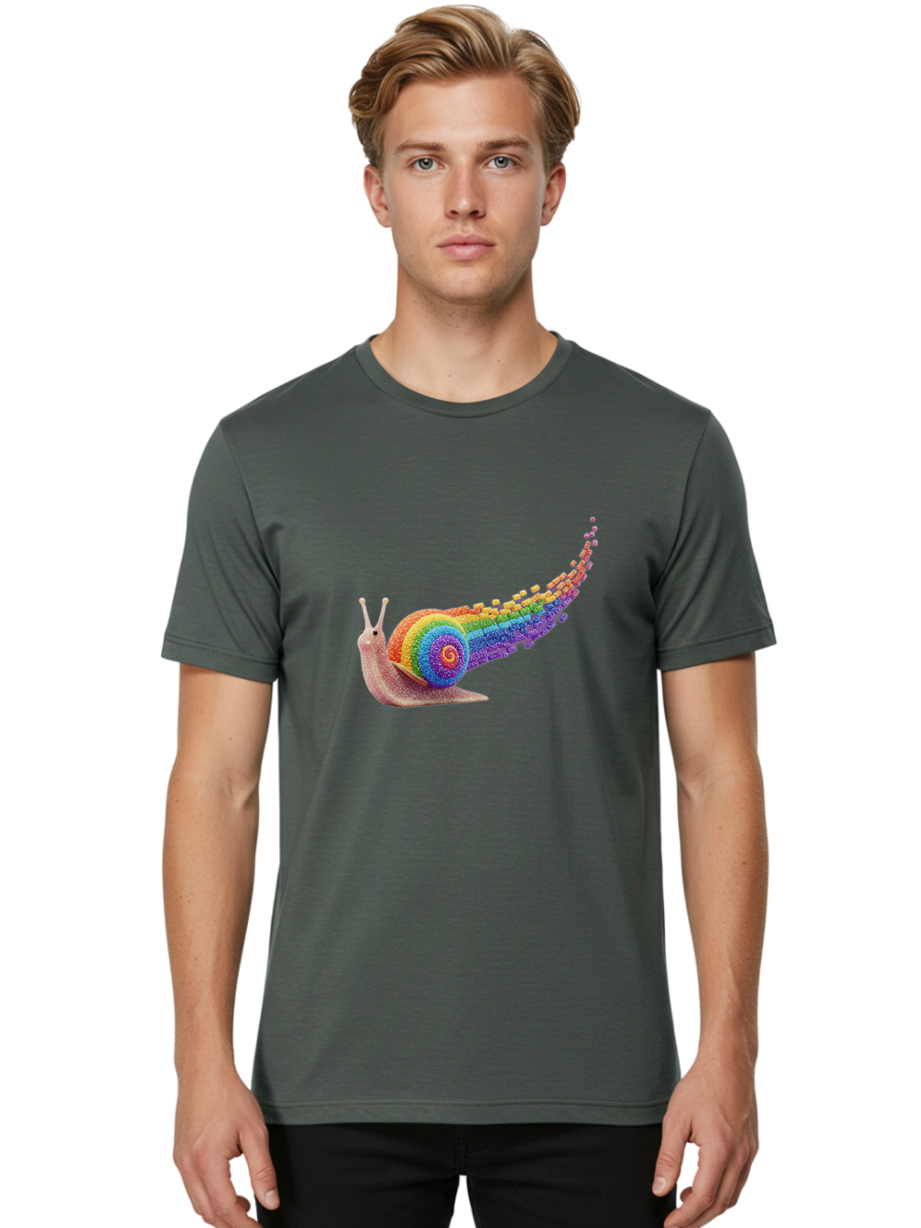 Rainbow-Snail-1 Men'S Graphic Tee, 100% Cotton, Comfortable Casual Summer Wear, Machine Washable, Vintage Camera, Old Camera, Antique Camera, Black Camera, Classic Photography, Photography Equipment, Nostalgic Device, Film Camera, Camera Art Bal202