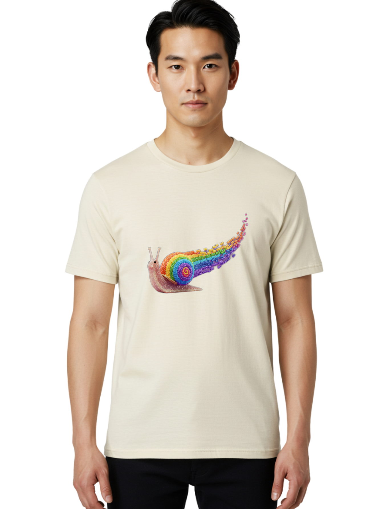 Rainbow-Snail-1 Men'S Graphic Tee, 100% Cotton, Comfortable Casual Summer Wear, Machine Washable, Vintage Camera, Old Camera, Antique Camera, Black Camera, Classic Photography, Photography Equipment, Nostalgic Device, Film Camera, Camera Art Bal202